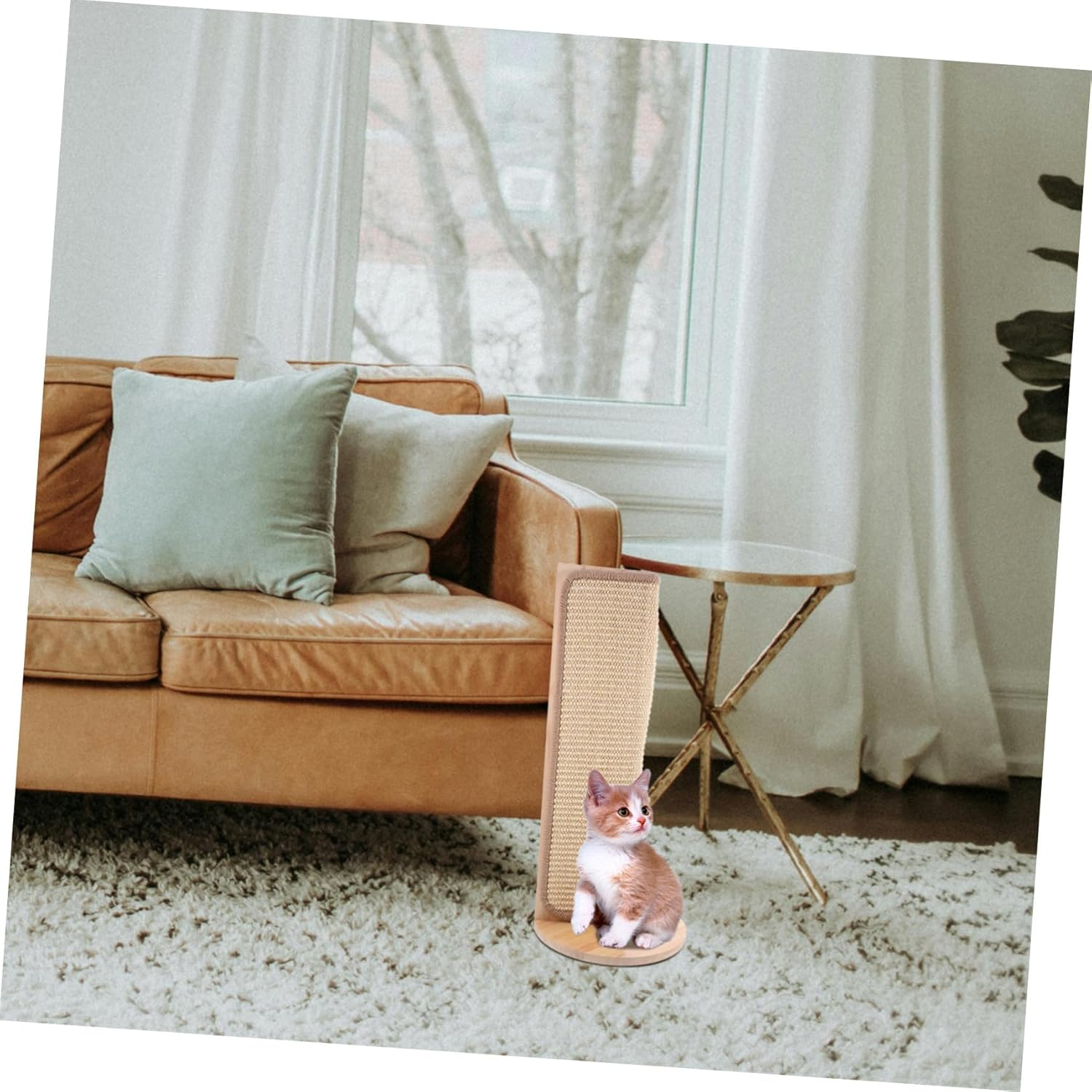 COHEALI Natural Sisal Cat Scratcher, Corner Scratching Post, Furniture Protector Pad for Cats and Kitten Play Areas image number 2