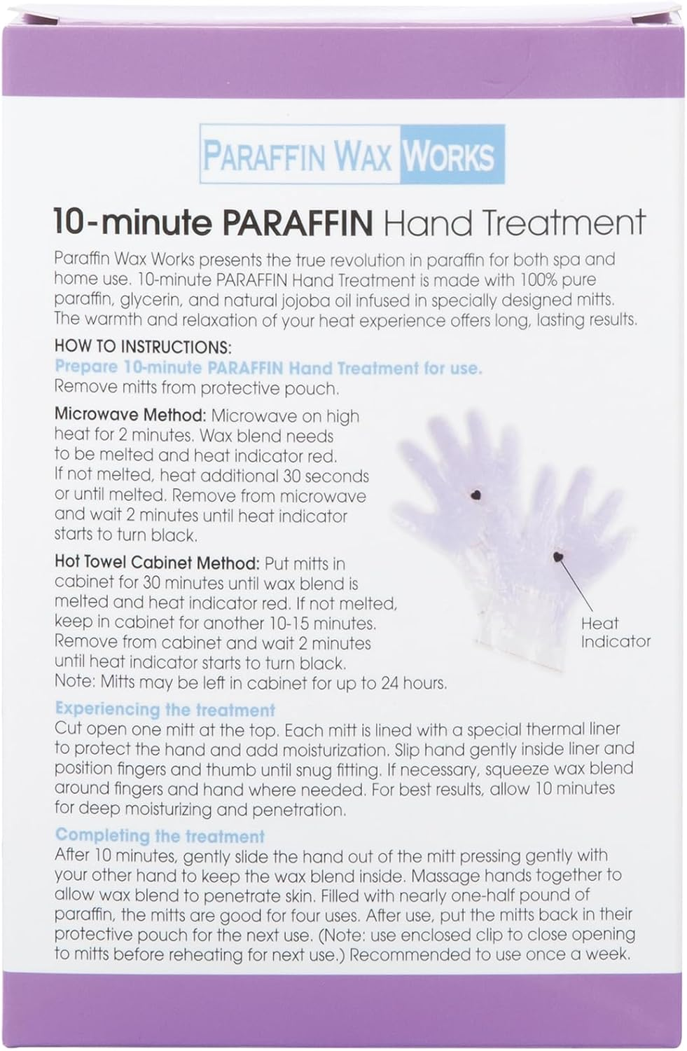 Paraffin Wax Works 10-Minute Paraffin Hand Treatment, Relaxing Lavender, Spa and Home Treatment Gloves, One-Pair image number 3