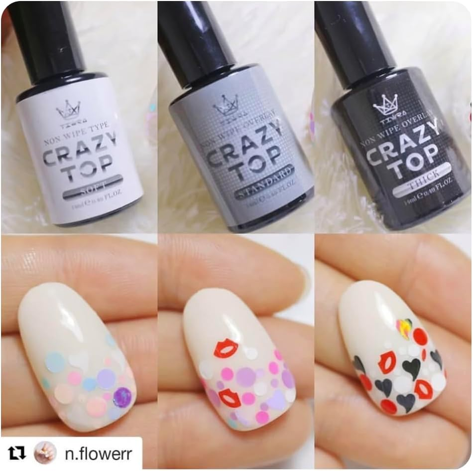 Jin.B X GRACIA Tiara Crazy Top Nail Gel, No Wipe, Ultra Shiny, Bottle with Brush, 14Ml - Various Formulations (Soft (Low Viscosity)) image number 2