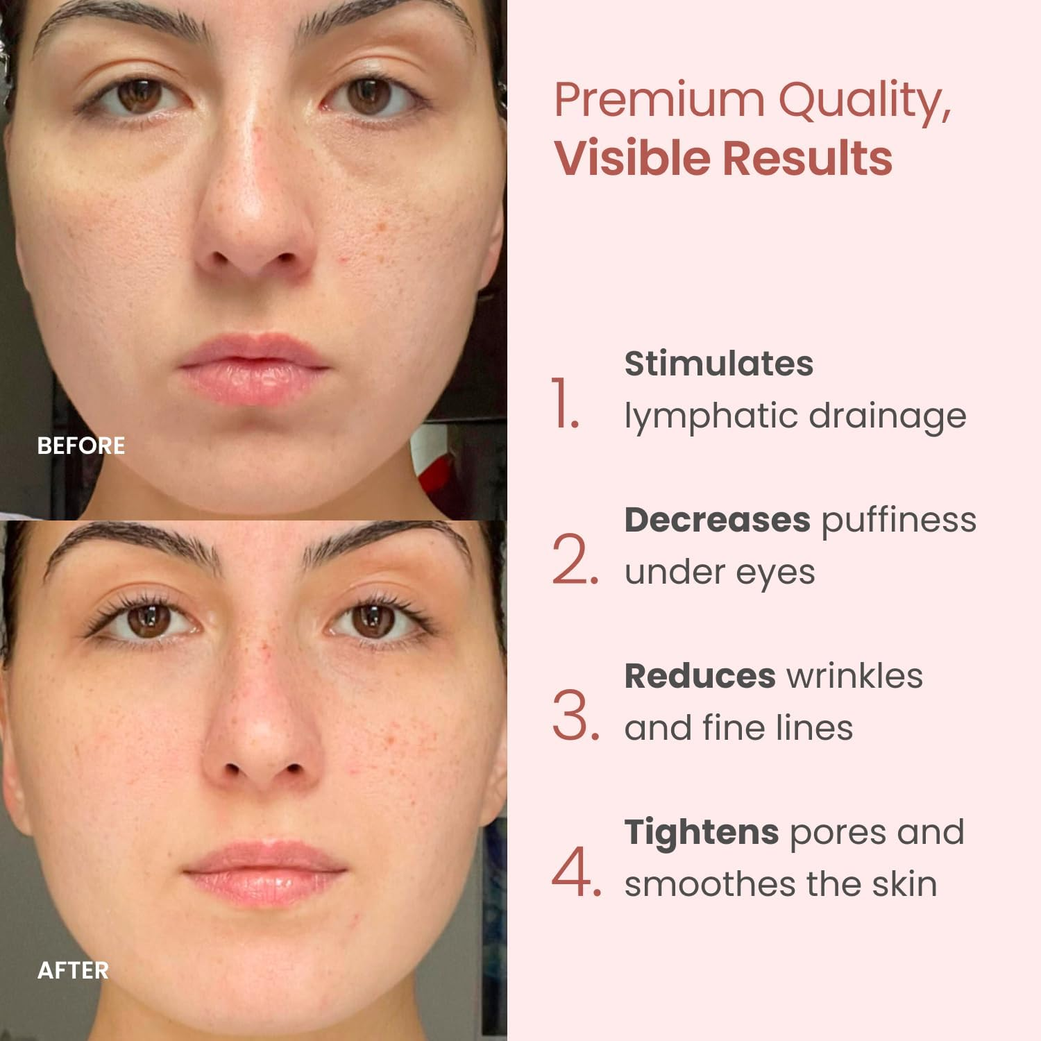 PLANTIFIQUE Face Roller and Gua Sha Rose Quartz Certified | Gifts | Guasha Tool for Face | Jawline Shaper | Your Skin Care Routine image number 1