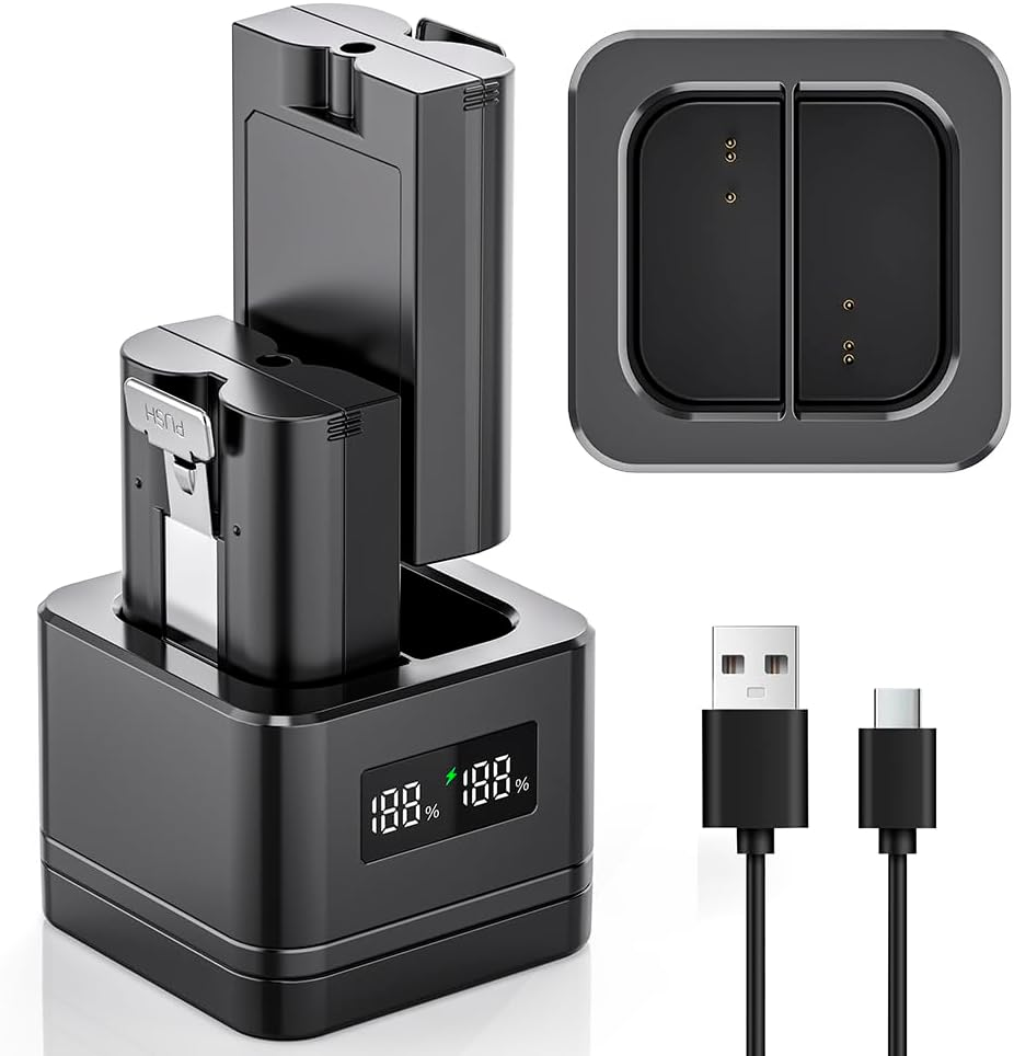 3-Slot Charger/Charging Dock, Suitable for Ring Doorbells and Camera Batteries,With LED Display,Compatible with Video Doorbell 2/3/4/3Plus/Spotlight Cam/Peephole Cam