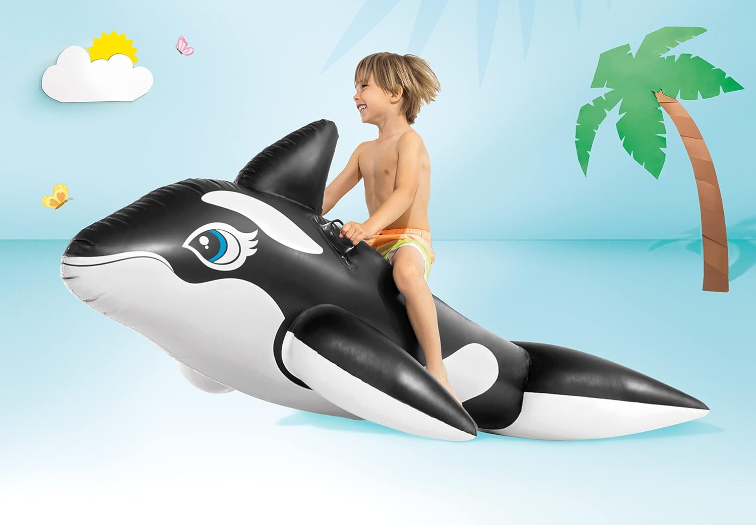 Intex Whale Inflatable Pool Ride-On, 76" X 47", for Ages 3+ image number 3