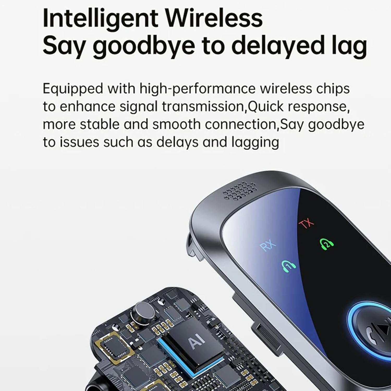 Wireless Receiver,Wireless Receiver for Headphones | Double Stream Multipoint 2 in 1 Hifi LCD Screen for Music Game Consoles Tvs Speakers Cell Phones Pc Car Home Gym image number 3