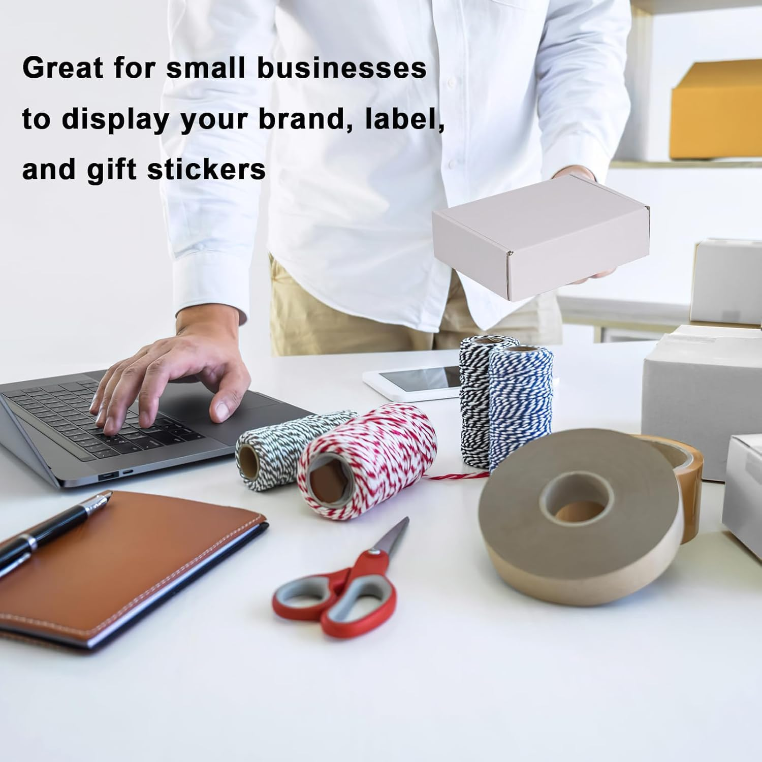 Wzenclave White Corrugated Cardboard Shipping Boxes 150X100X40Mm - Small Mailing Packaging Boxes for Posting, Packing & Storing, Small Business Parcel Post Boxes (25PCS) image number 4