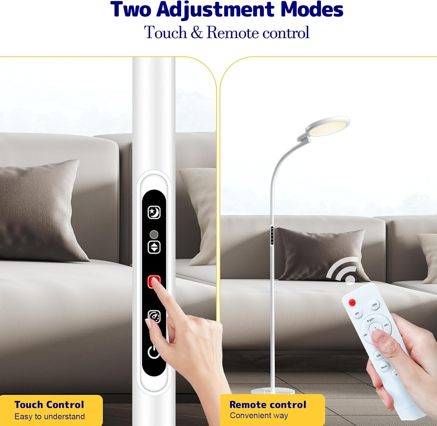 Trayvespace SAD Lamp, 10000LUX SAD Light Therapy Lamp with Remote, 5 Color Temperature & Brightness SAD Lamp Light Therapy with Timer/Memory for Reading, Office, Home image number 4