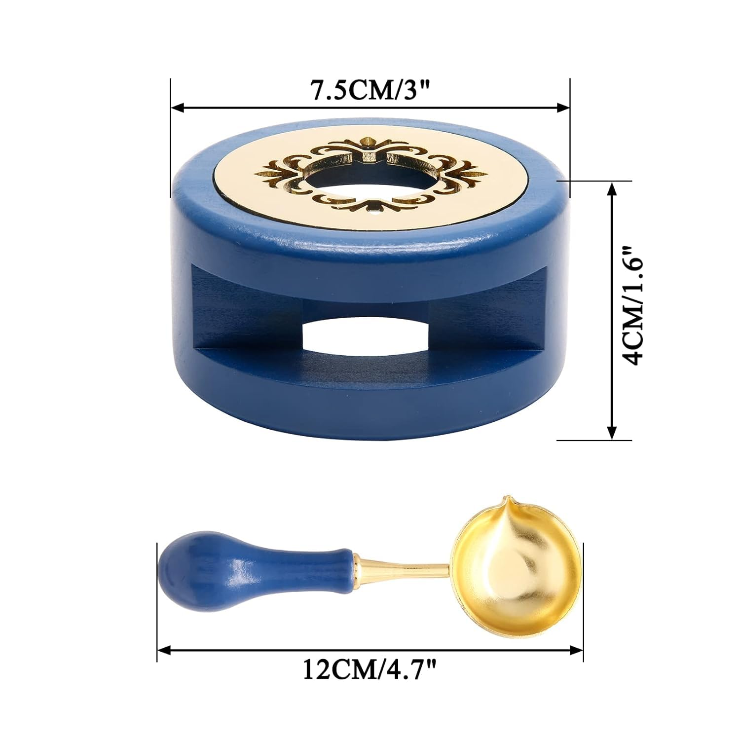 Wax Seal Kit, Wood Wax Seal Warmer, 2 PCS Wax Seal Melting Furnace Tool with Melting Spoon for Wax Sealing Stamp Letter Envelope, Wax Seal Sticks Sealing Wax Beads, Beech image number 6