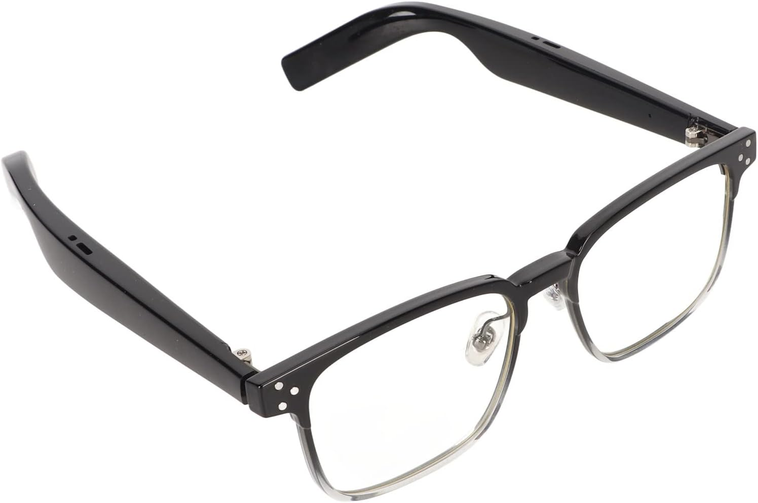 ASHATA Smart Glasses, Wireless, IPX4 Waterproof, Noise Reduction, Listen to Music and Calls, BT Open Ear Smart Glasses with anti Blue Lens and Stereo Speakers (Black Progressive) image number 1