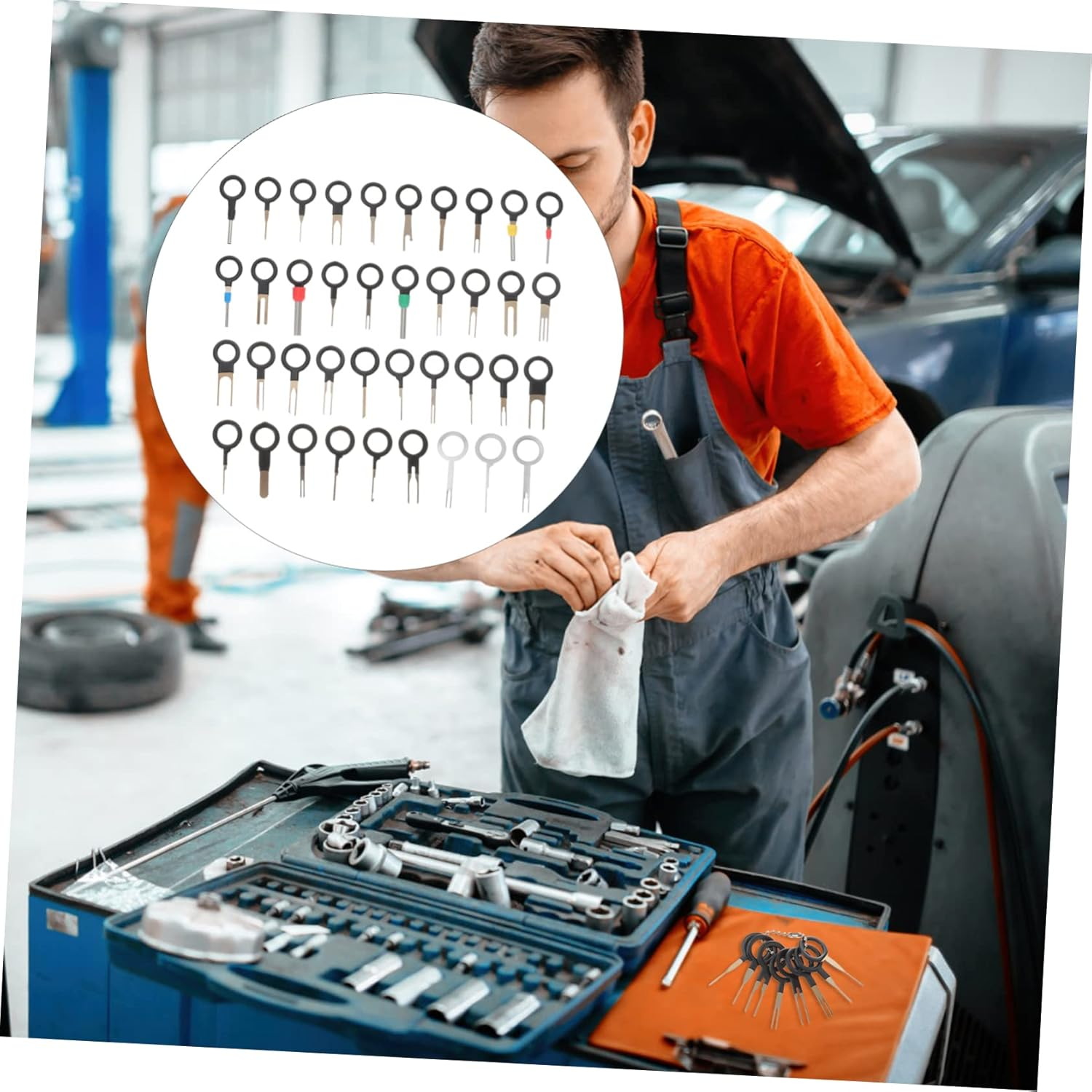 TINEASUR 73Pcs Automotive Terminal Removal Kit Pin Extractor Tool Set for Electrical Wire Harness Connector Repair image number 3