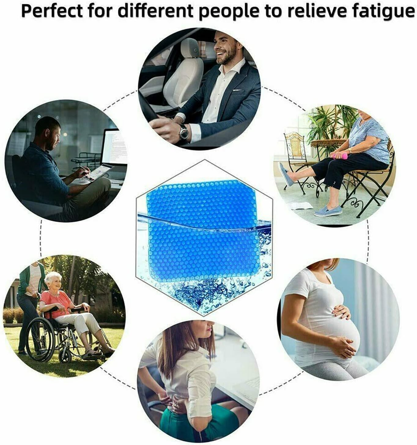 Yotsuba Gel Seat Cushion, Gel Honeycomb Seat Comfort Cushion - Ultimate Back Support and Pain Relief image number 1