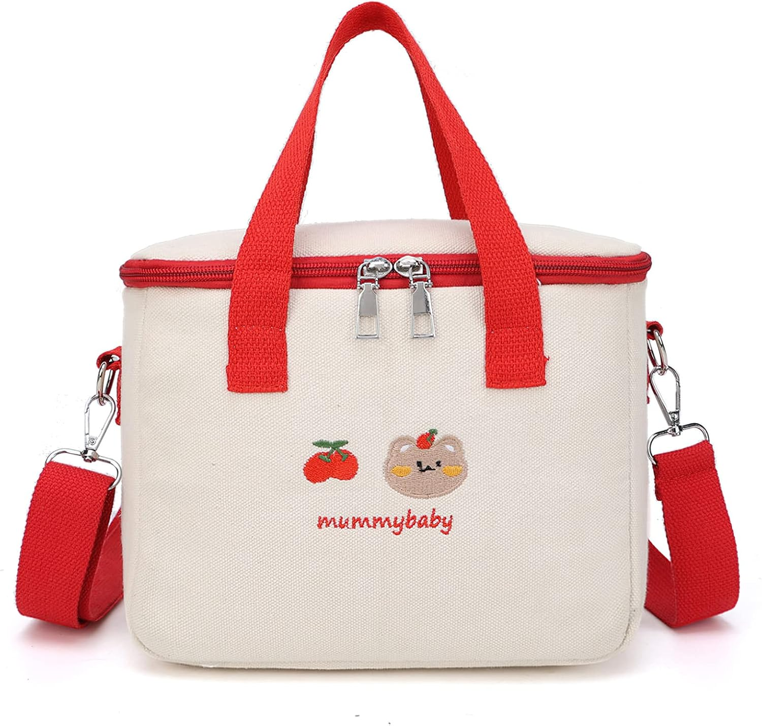 Laureltree Aesthetic Kawaii Cute Lunch Bag Box with Straps Insulated Waterproof Durable for Women Girls Kids Office School (Purple)