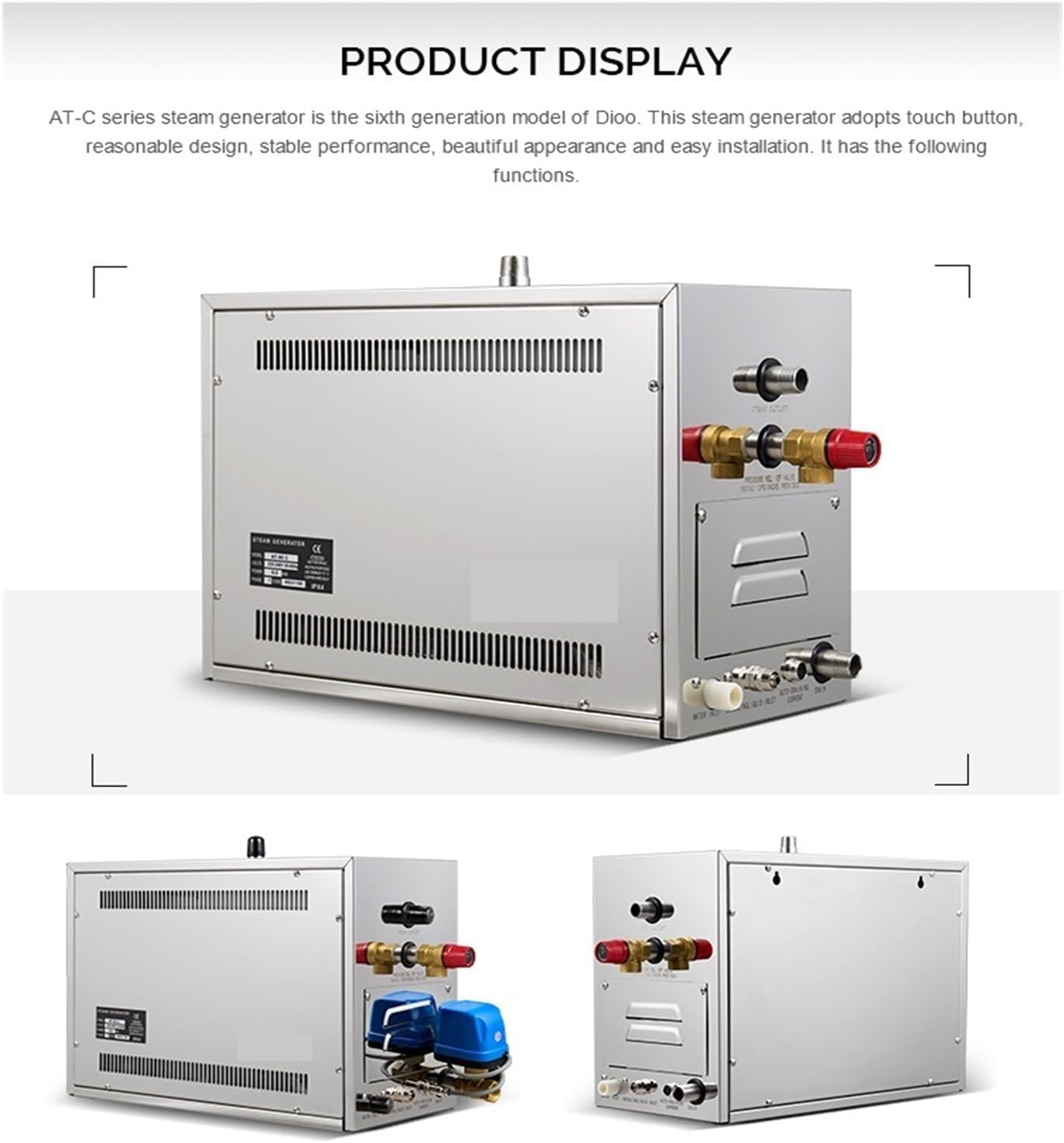 Sauna Steamer, Luxury 15KW Spa Shower Steamer Sauna Steam Bath Nerator,Steam Nerator Sauna Automatic Drain Steam Bath image number 2