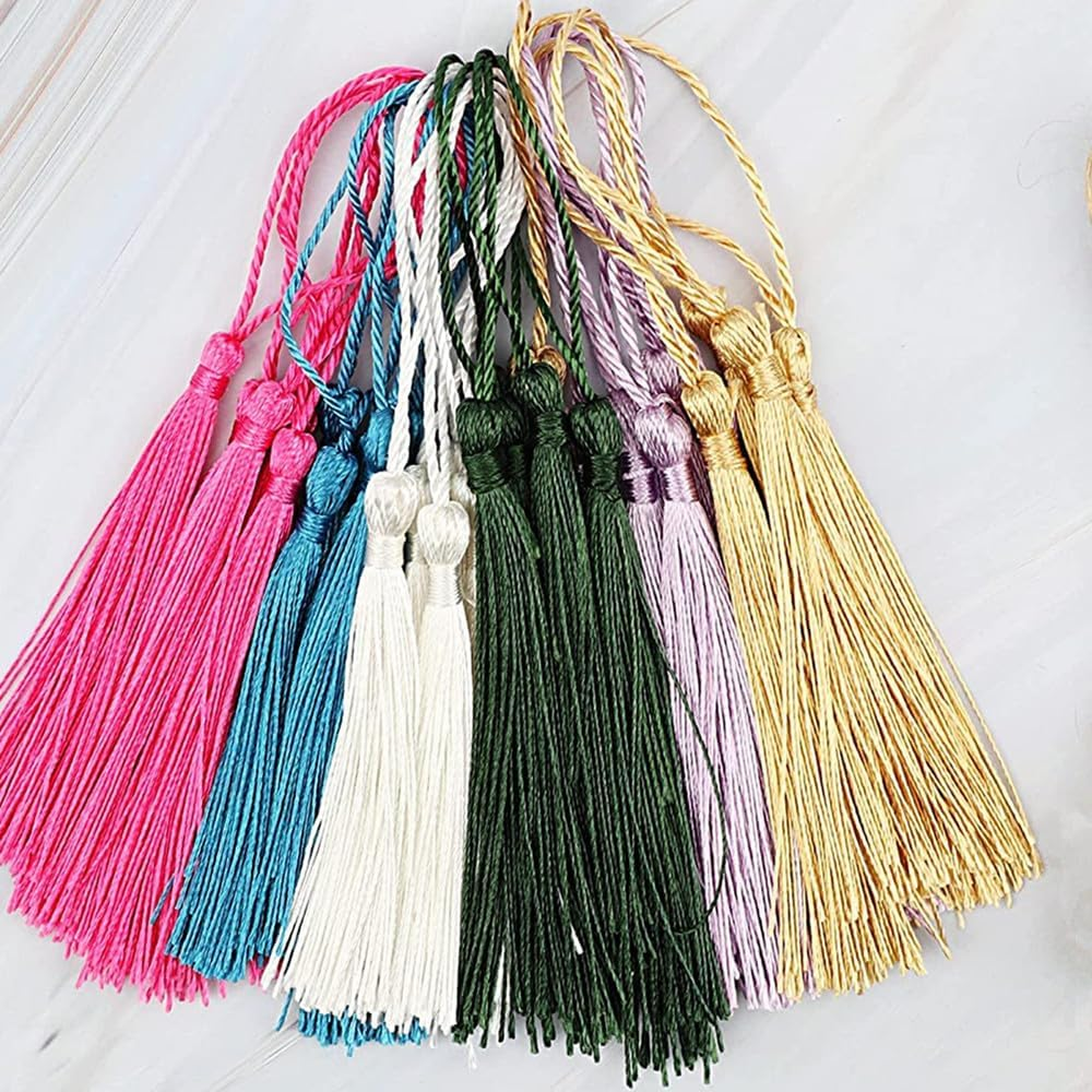 Cuicanfla 61 Pcs Blank Acrylic Bookmark Set, 30PCS Clear Acrylic Craft Bookmarks + 30PCS Colorful Tassel + 1PCS Cord, Acrylic Bookmark, for DIY Craft Ornaments image number 3