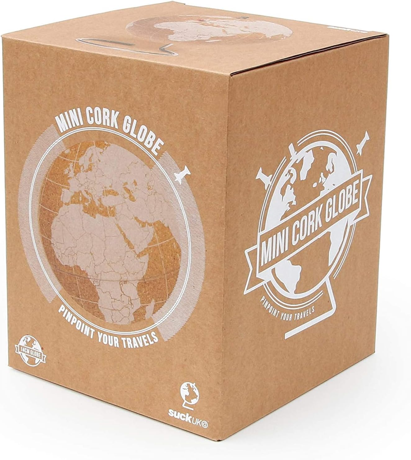 Suck UK Cork World Map with Push Pins - Complete Map of the World in Beautiful Cork - Mini 6 Inch Globe image number 5