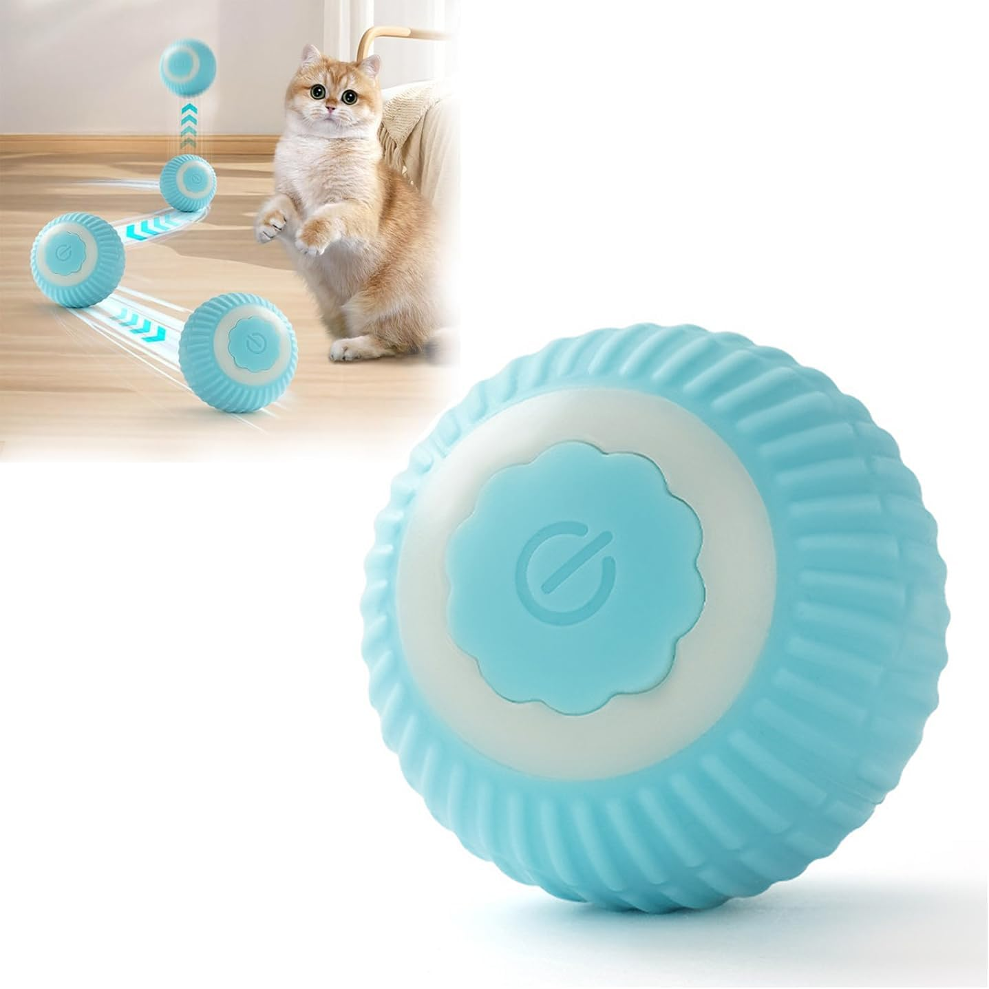 NEOVSUNY Cat Toy Electric Cat Ball, Interactive Cat Toy Ball, Cat Toy Self-Employment Automatic USB 360&deg; Rollball Intelligence Cat Toy for Cats (Pink2)