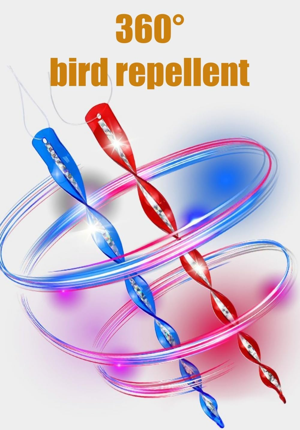 AUPOIT 10-Pack Bird Hanging Scare Rods, Reflective Repellent Rods, Bird Scare Devices, 30Cm (Normal Mix Colors) image number 6