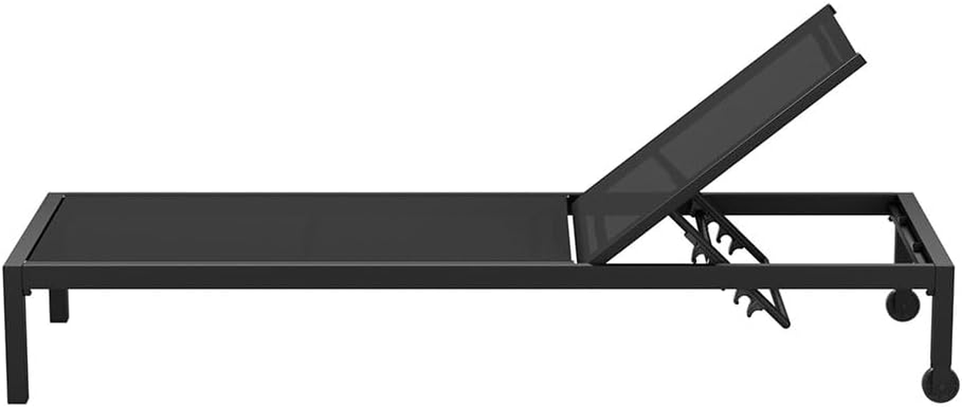 Gardeon Sun Lounge Outdoor Lounger Aluminium Folding Beach Chair Wheels Black image number 6