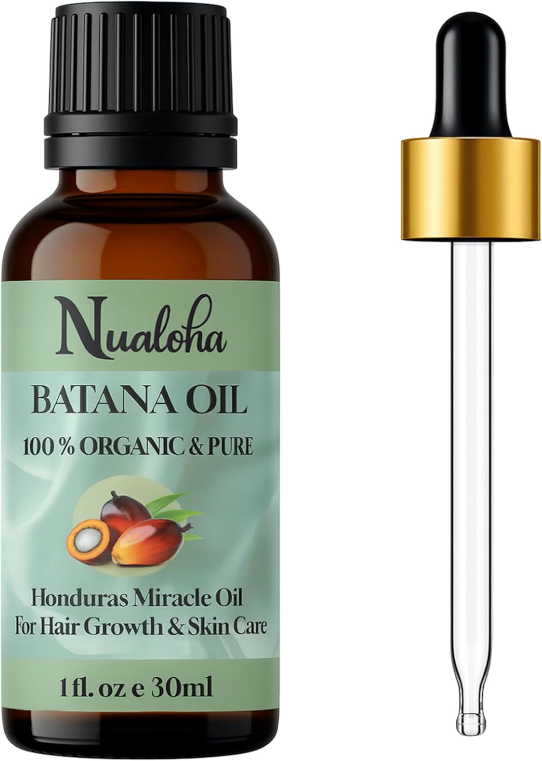 Nualoha Organic Batana Oil, 100% Pure Cold Pressed Hair Growth & Skin Care Oil, 30Ml image number 1