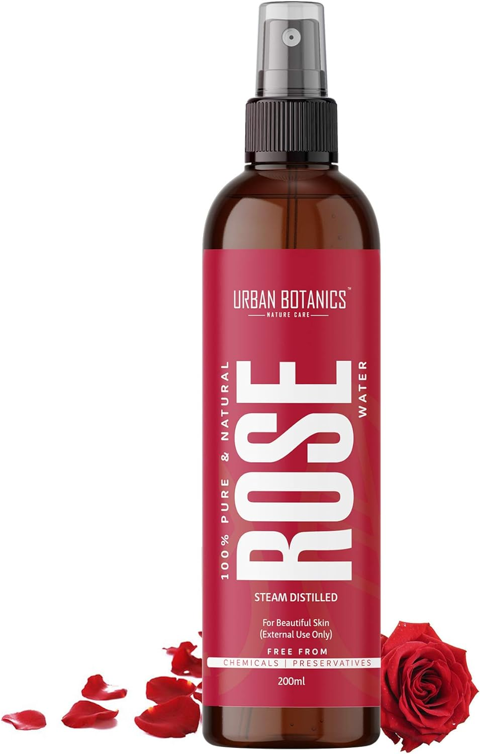 Urbanbotanics&reg; Pure & Natural Rose Water/Skin Toner - 200Ml - Steam Distilled - Gulab Jal - Organic - Chemical Free image number 2
