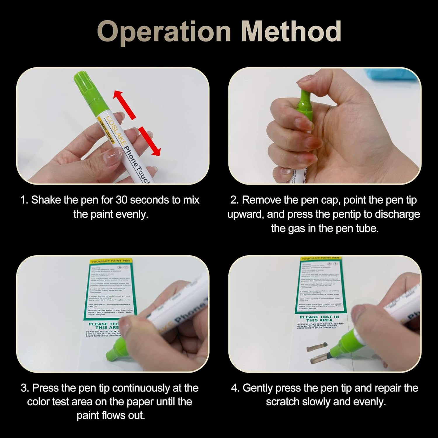 Natural Titanium Touch up Paint for Iphone 16 Pro/16 Pro Max, Phone Side Paint Scratch Repair, Quick & Easy Solution to Repair, Scratch Remover Pen with 1PC Replacement Pen Nib image number 2