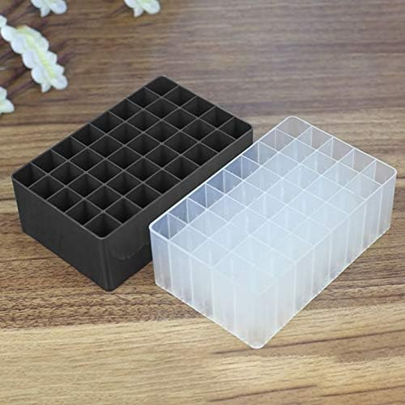 Chris.W 2 Pack 40-Slot Art Markers Pen Holder Desk Stand Organizer Storage Tray Marker Empty Storage Pack(Black) - 30-Slot Clear image number 2