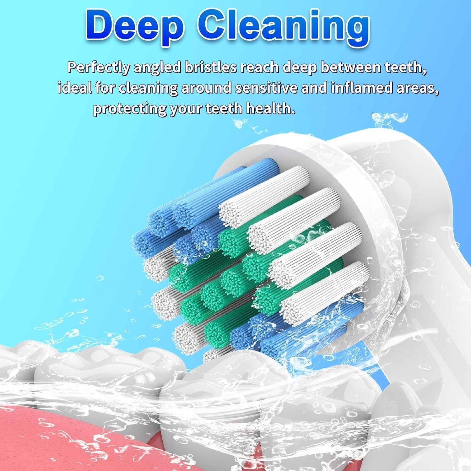 Replacement Toothbrush Heads Compatible with Oral-B Braun,8 Pack Professional Electric Brush Heads for Oral B Replacement Heads Refill Pro 500/1000/1500/3000/3757/5000/7000/7500/8000 image number 3