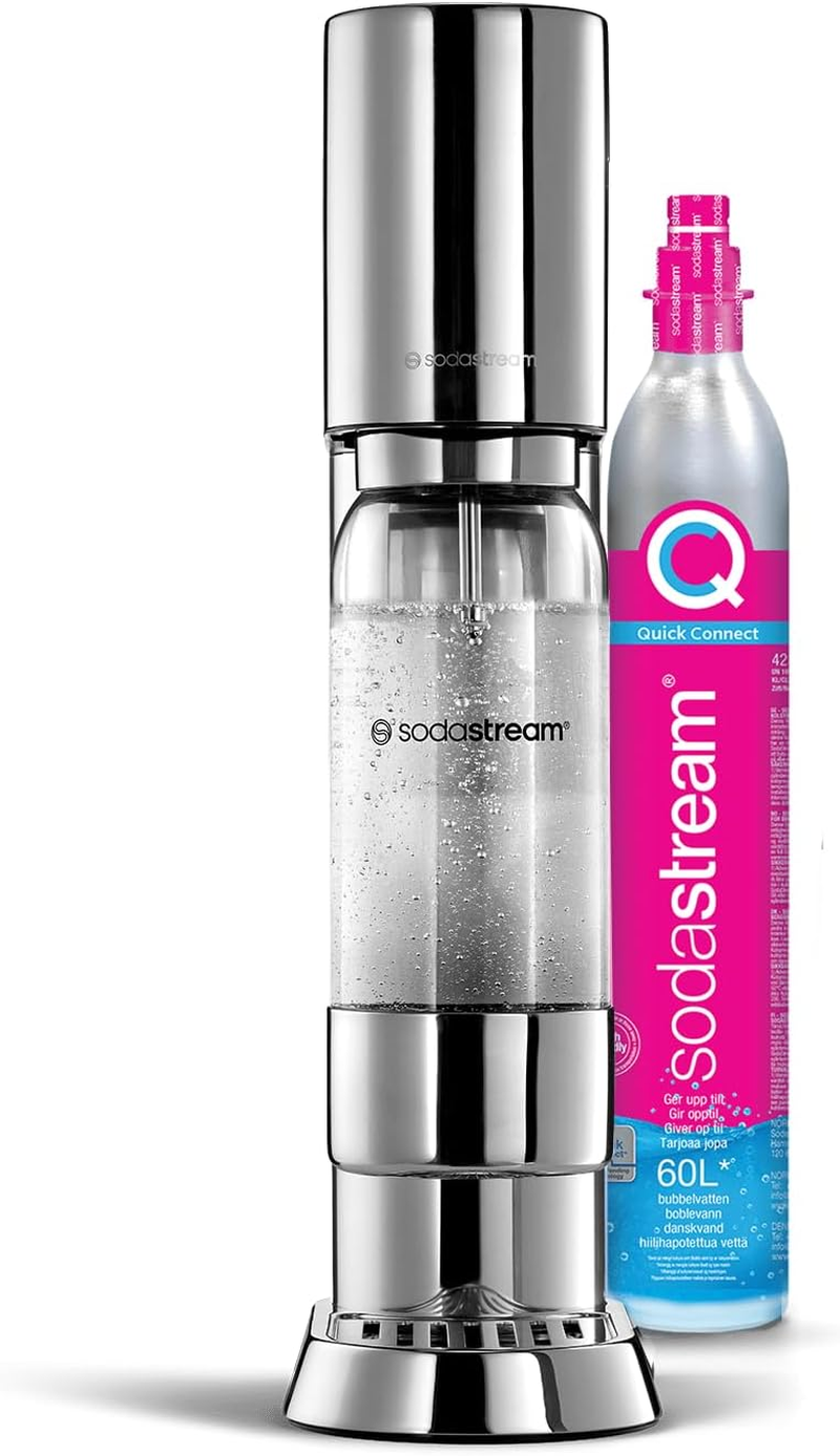 Sodastream - Enso Stainless Steel Sparkling Drink Maker | the Harmony of Form and Function | Quick Connect CO2 | Eco-Friendly Reusable Bottle | Stylish Kitchen Appliance
