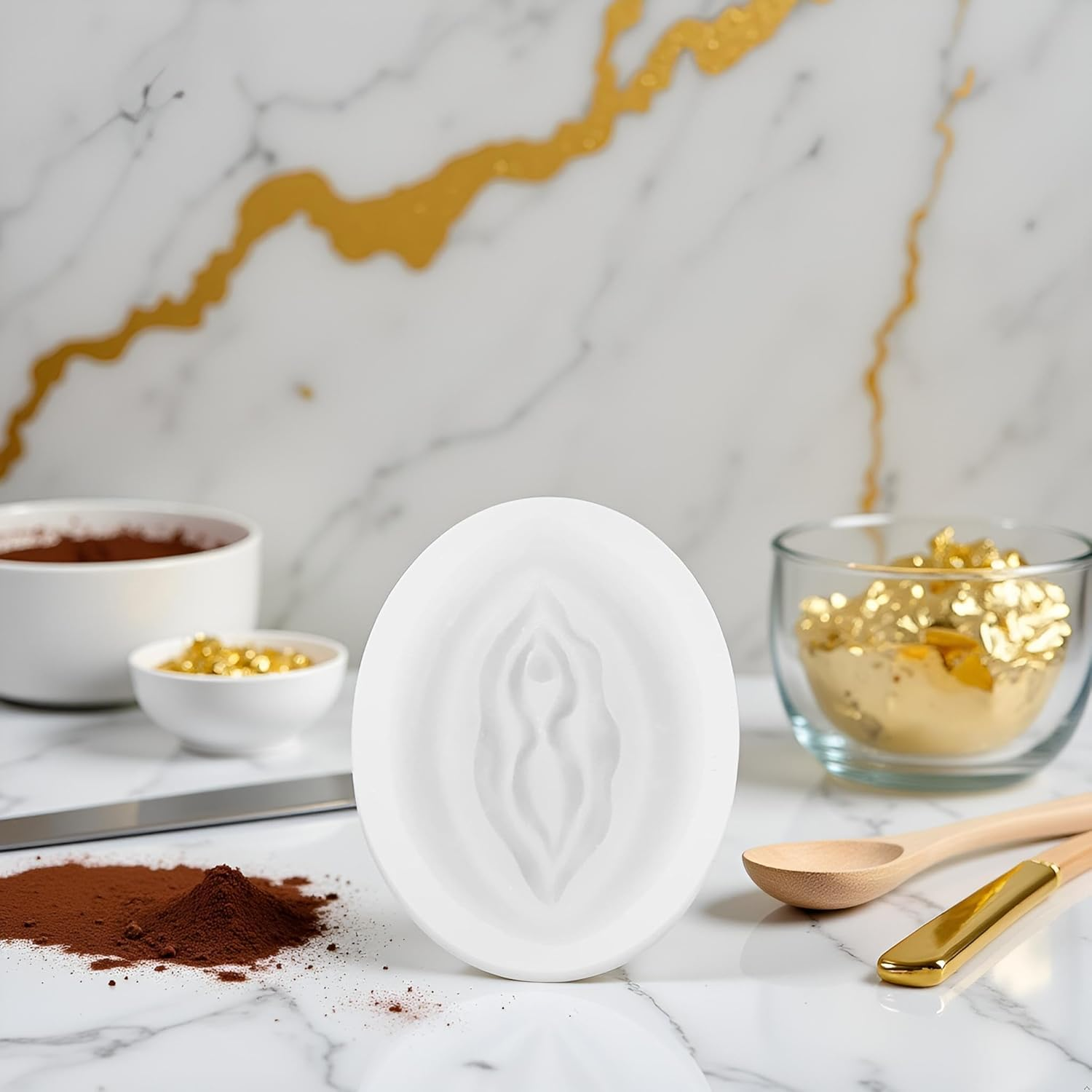 White Women Genital Shape Chocolate Mold Novelty Candy Making Molds Silicone DIY Mould Jelly Tray Fondant Cake Making Supplies Pastry and Baking Molds Bakeware image number 3