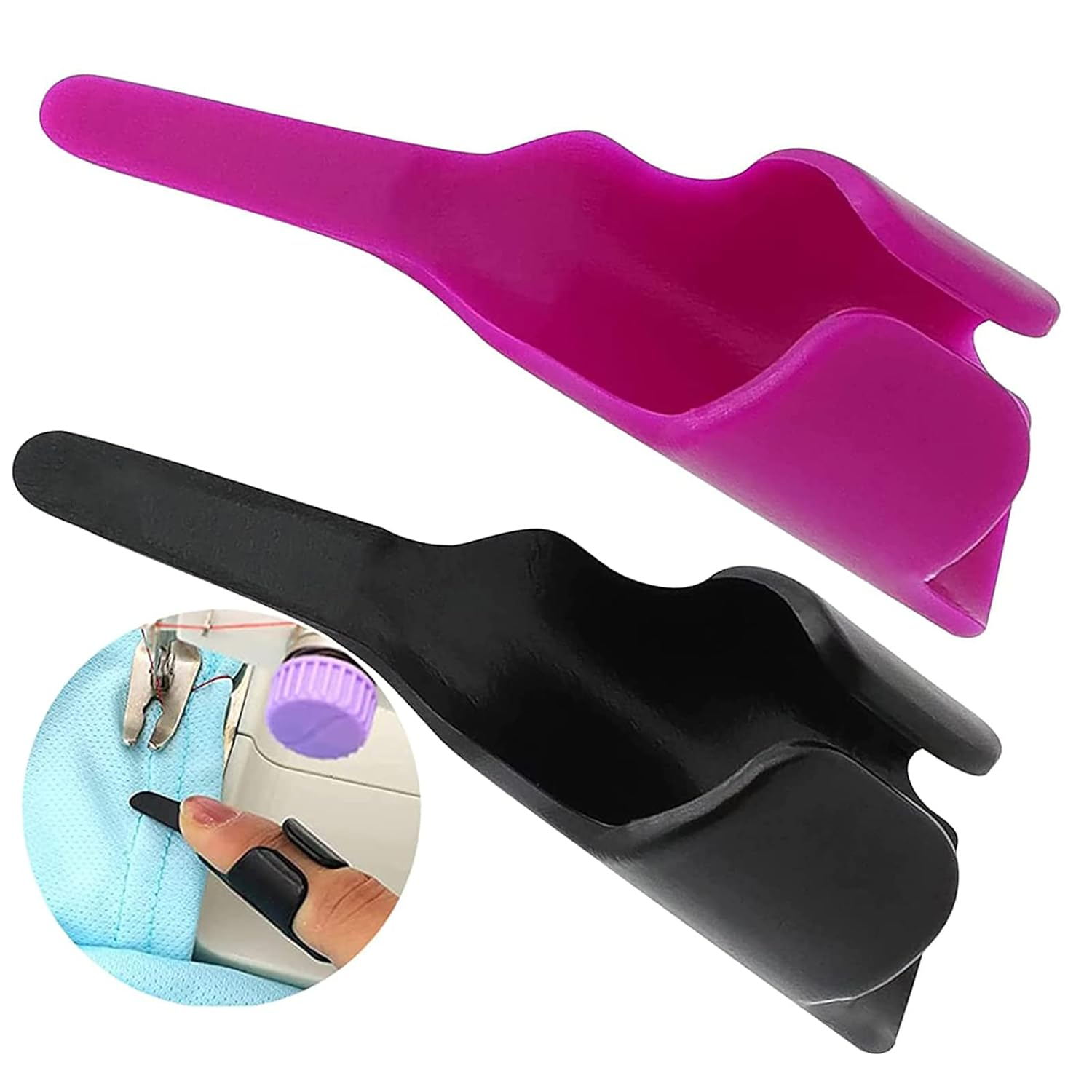 Sewing Fingerthing Pusher Finger Protector Professional Quilt Processing Sewing Accessories Tool by SINSETU(2 Pack) image number 1