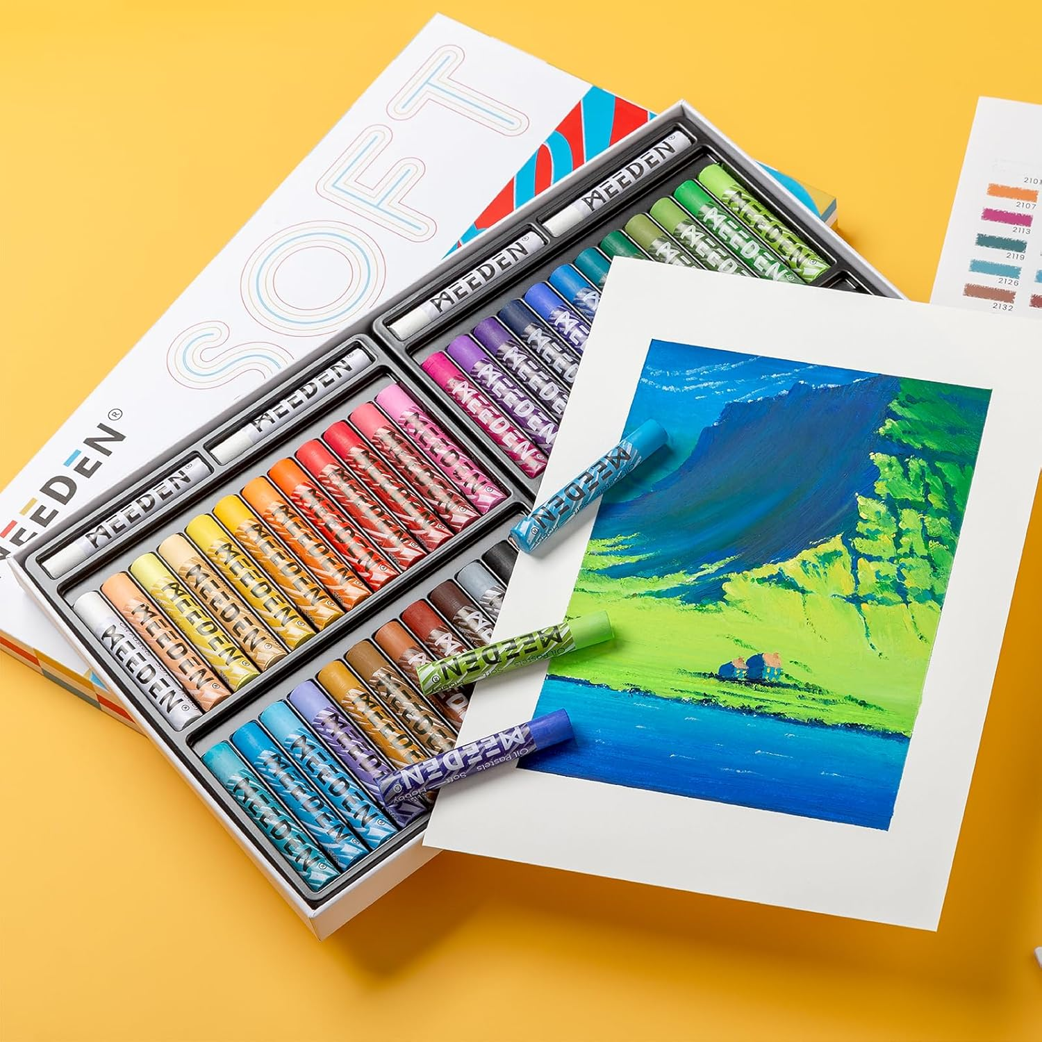 MEEDEN Soft Oil Pastels Set: 48 Colors with Extra 4 White Oil Pastels for Artists Beginners Adults Teachers - Vibrant Oil Pastels Crayons for Art Painting & Drawing, Blending, Layering, Shading image number 6