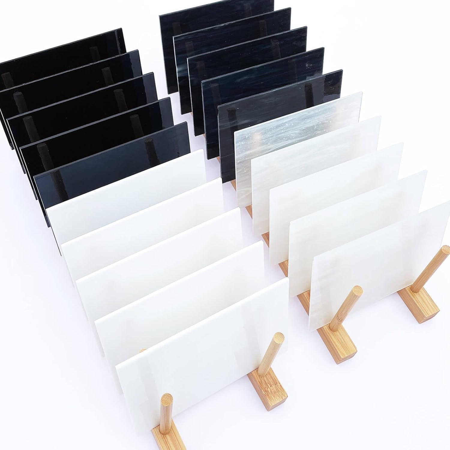 LITMIND 24 Sheets Stained Glass Variety Pack, 4 X 6 Inch Cathedral Art Glass, Mosaic Glass Supplies for Crafts, Assorted Colors Glass Sheets for Stained Glass Projects, ZJ-2401