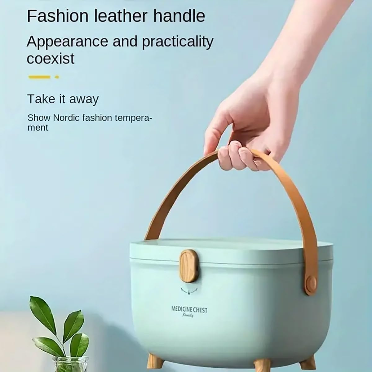 AIMALL Double-Layer Family Medicine Storage Box, Durable Plastic Household Organizer, 11X7.87X7.09 Inches, Rotatable Lock, Three Colors image number 2