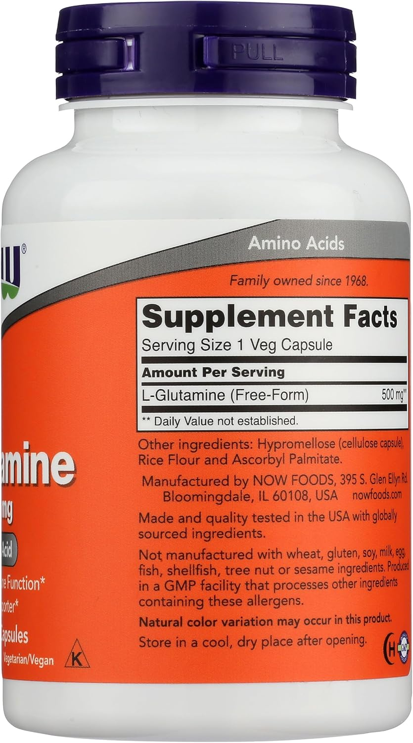 NOW Foods - L-Glutamine 500 Mg 120 Caps image number 1