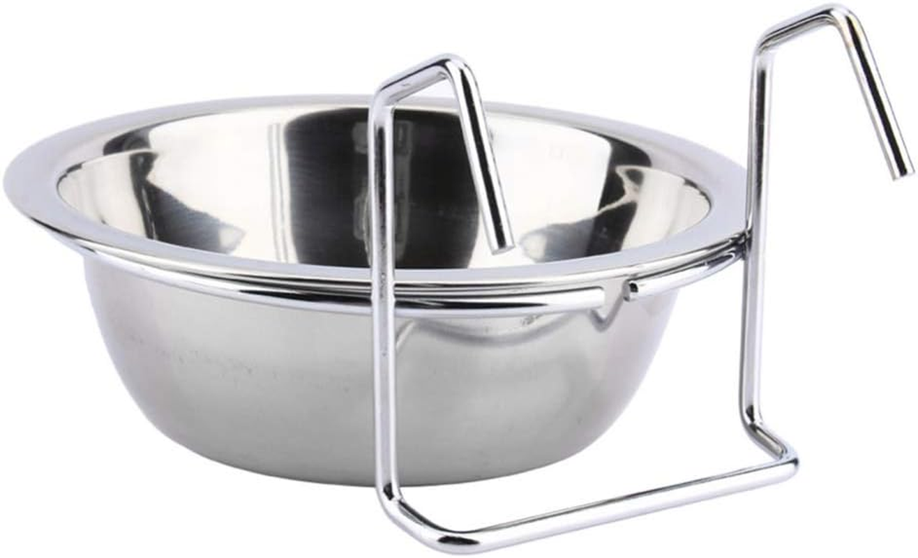 Dog Bowls Stainless Steel Automatic Feeder for Puppies Water Bowl for Puppies Dog Bowls Feeding Bowl for Parrots Coop Cup Stainless Steel Bird Cup Coop Cup Pet Dog Cage image number 3