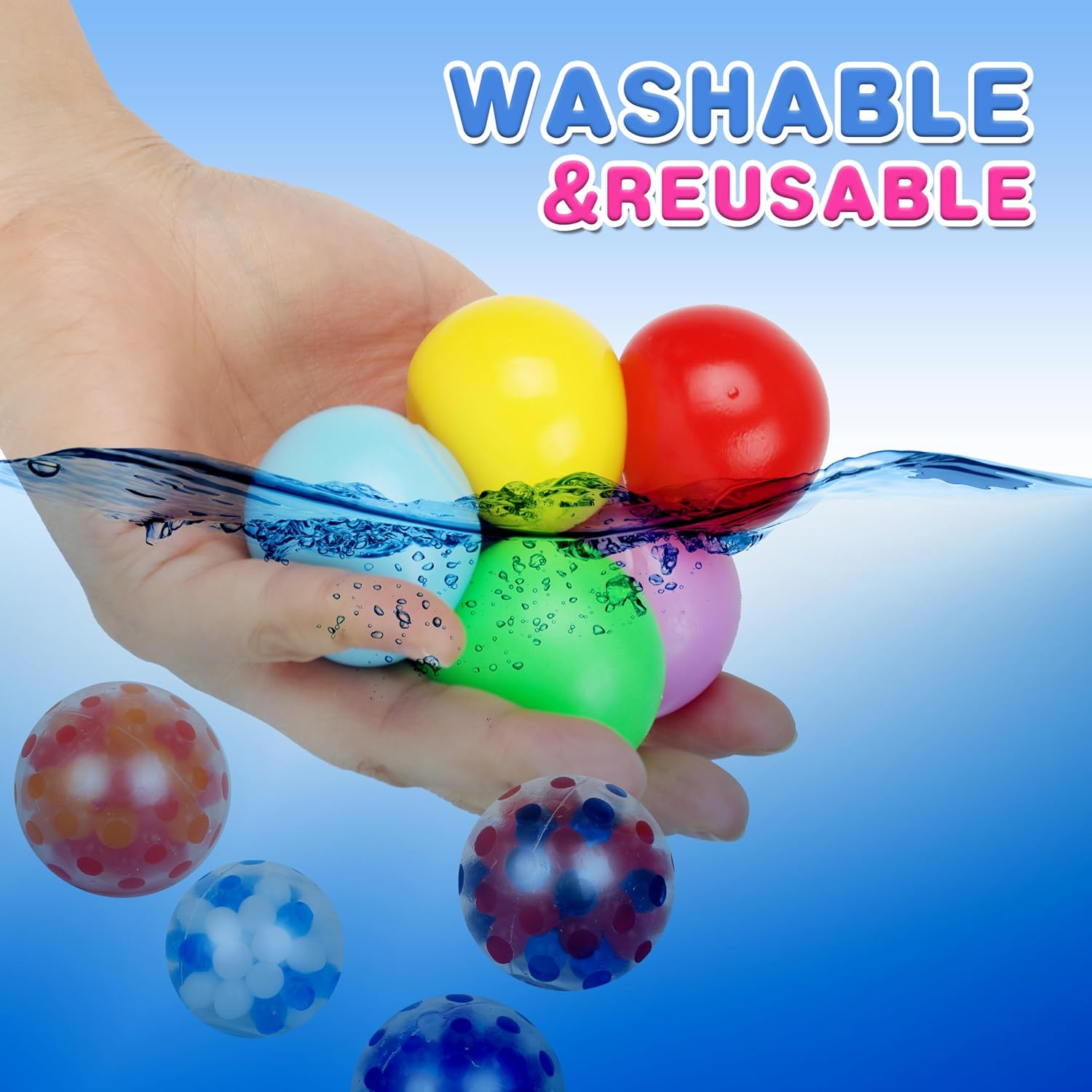 15Pack Mini Stress Balls Bulk for Adults, Box Squishy Squeeze Squishies Ball Cute Stress Relief Balls Toys, Party Favors, Birthday Gift, Goodie Bag Stuffers image number 2