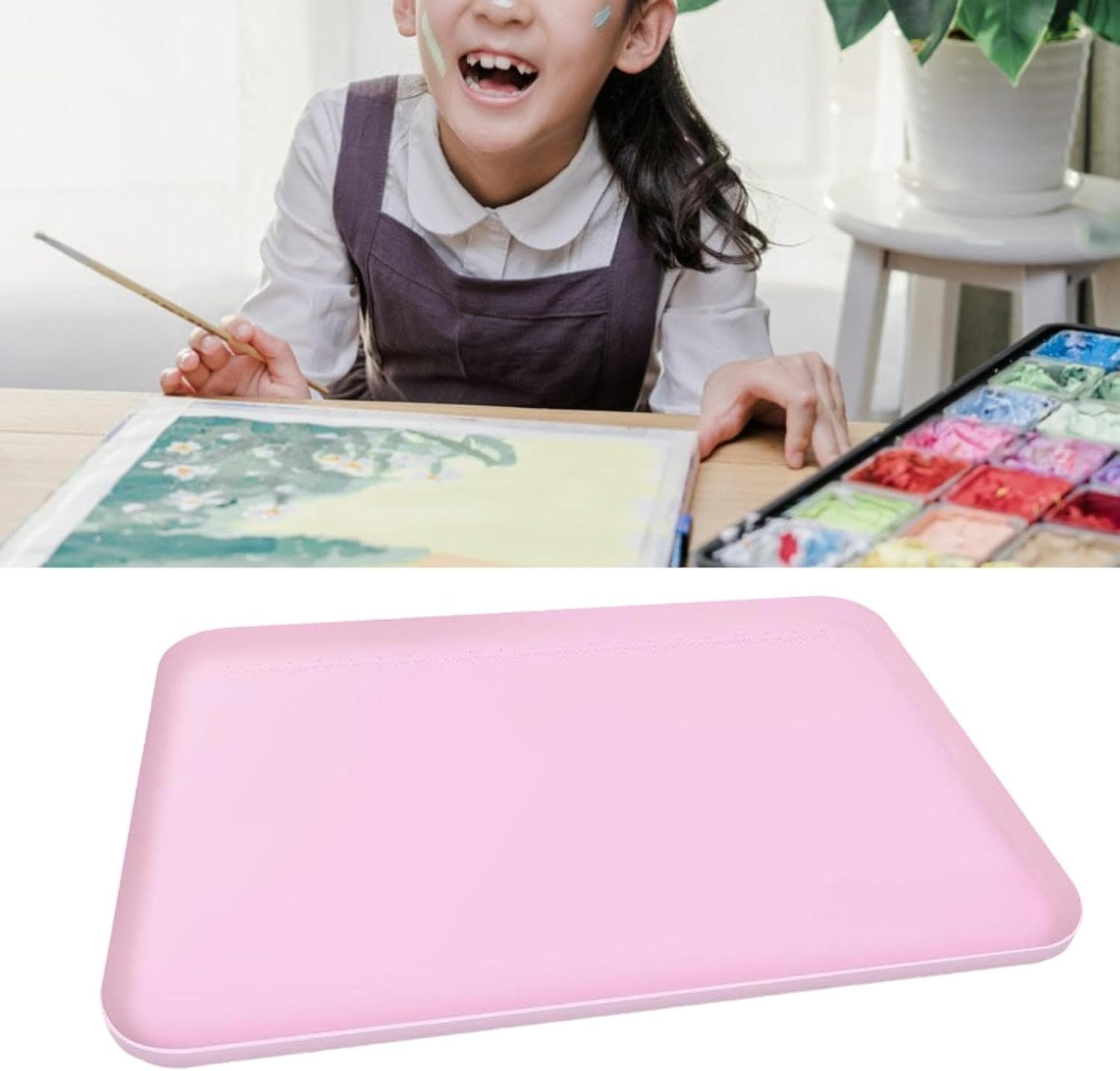 Silicone Painting Mat 24"X16" Easy to Clean Multipurpose Nonstick Silicone Craft Mat for Resin Paint Casting Crafts Jewelry, Pink image number 4