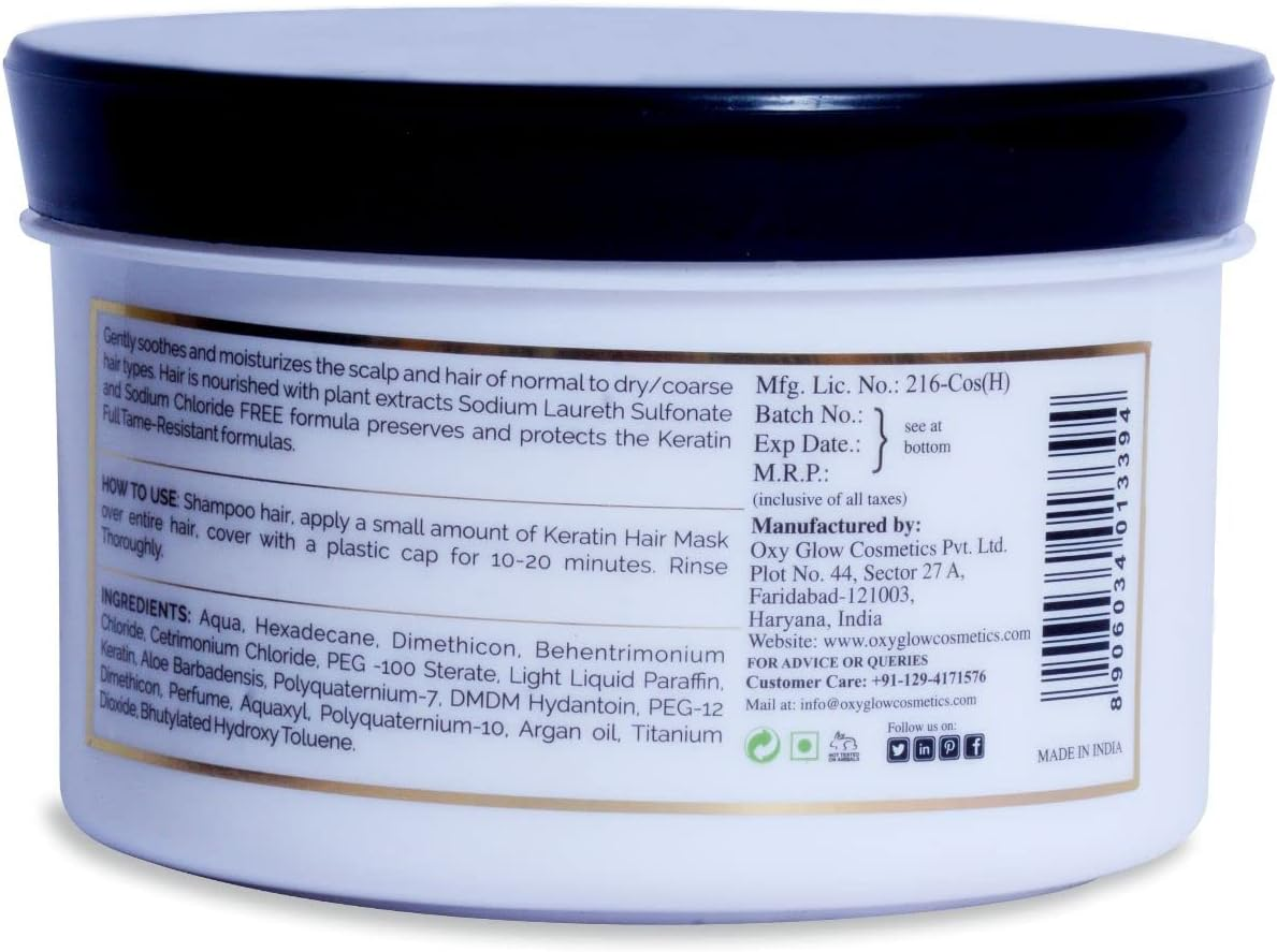 Oxyglow Keratin Hair Mask for Dry and Damaged Hair, 500 G image number 3