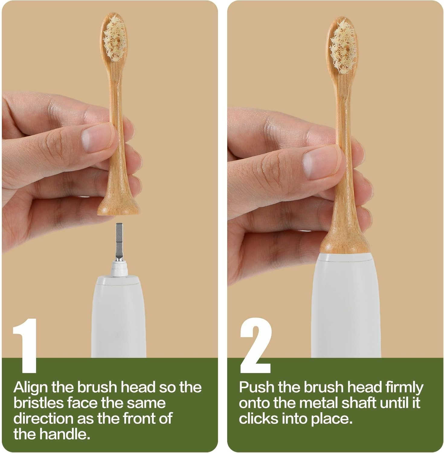 Gaia Guy Natural Bamboo & Boar Bristle Electric Toothbrush Head 4-Pack | Compatible with Philips Sonicare | Truly Biodegradable (No Hidden PLA & No Nylon) for an Eco-Friendly Clean image number 1