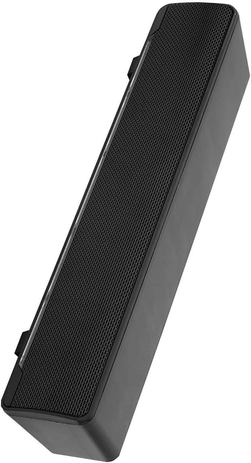 Computer Speakers, Portable USB Wired Desktop Speaker Mini Sound Bar Soundbar Speaker with 3D Surround Sound for Home Theater (Black) - White image number 3