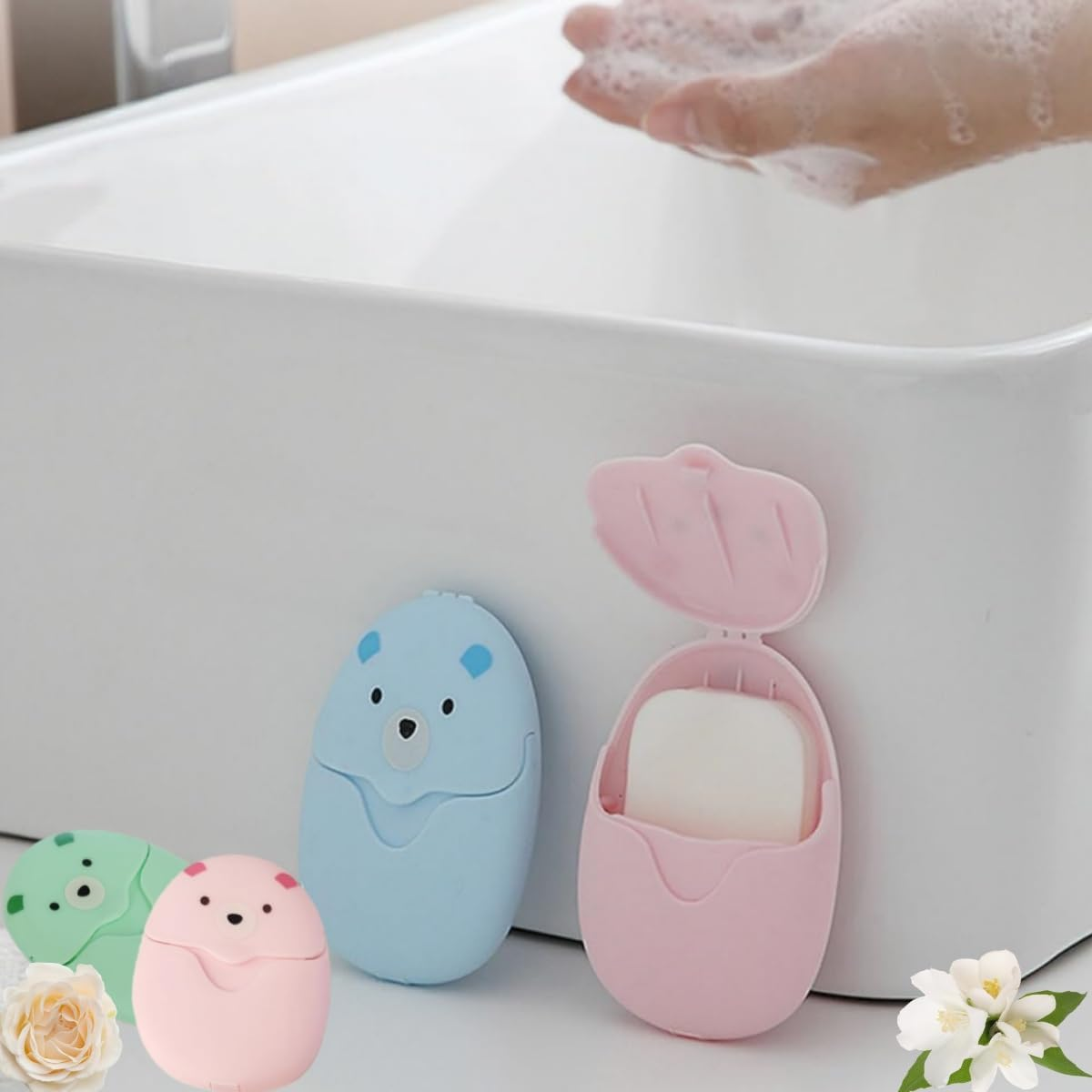 6 Pack(300 Sheets) Soap Sheets for Hand Washing,Portable Travel Soap Paper Sheets,Foams When in Contact with Water,Mini Portable Soap Paper,Suitable for Outdoor Travel,Picnics,Hiking,And Camping image number 4