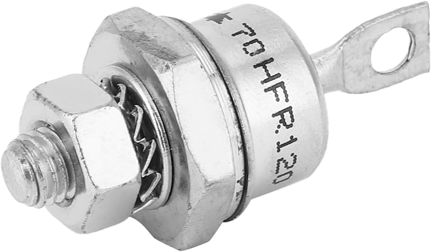 Rectifier Diode, 70HFR120 70HF120, Set of 5 Pairs High Current Capability, Spiral Chassis Stud Mounting for Battery Charging, Power Converters, Easy to Install, Broad Utility image number 4
