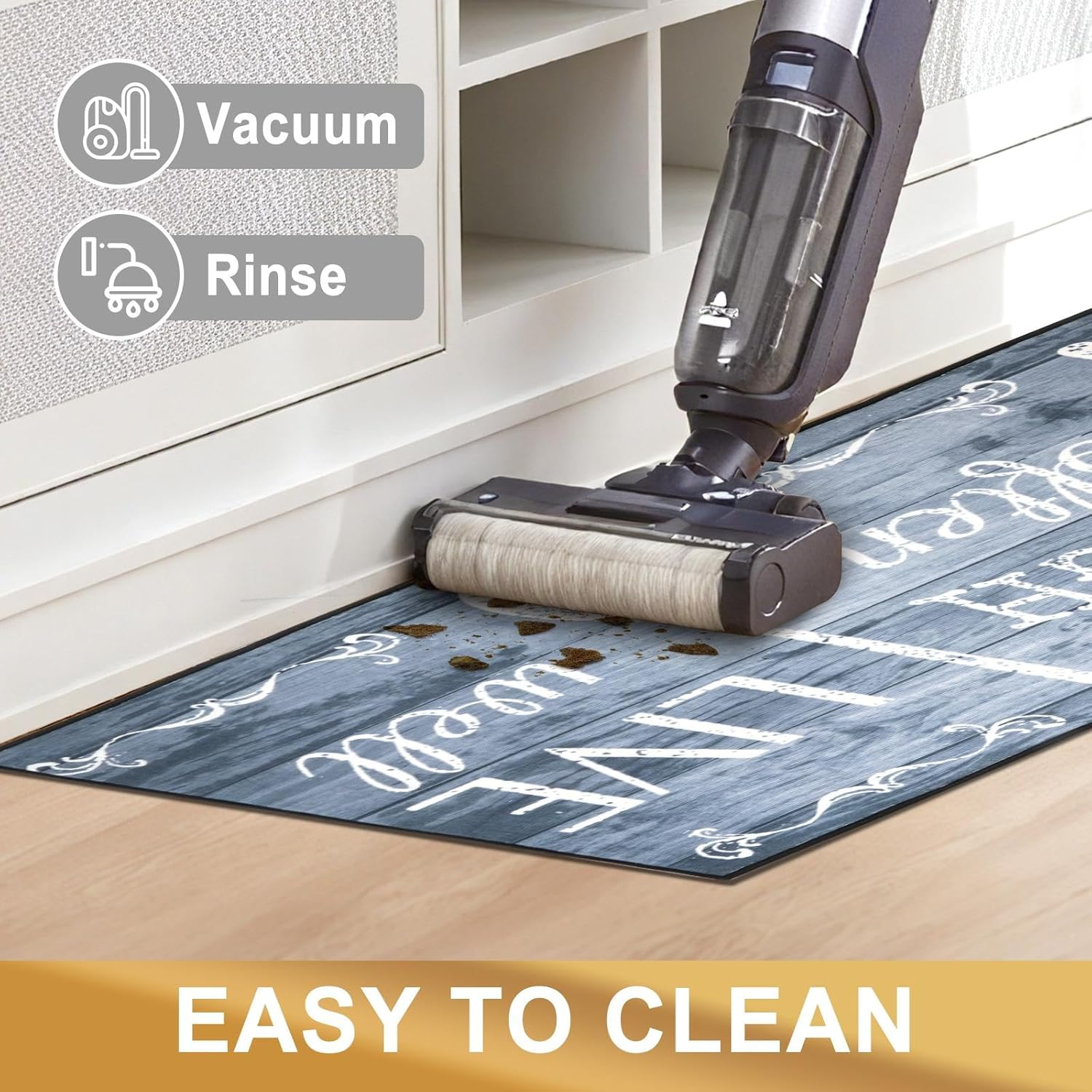 KANGA ROOM Kitchen Rugs, 2 Piece Washable Mats for Laundry & Hallway image number 4