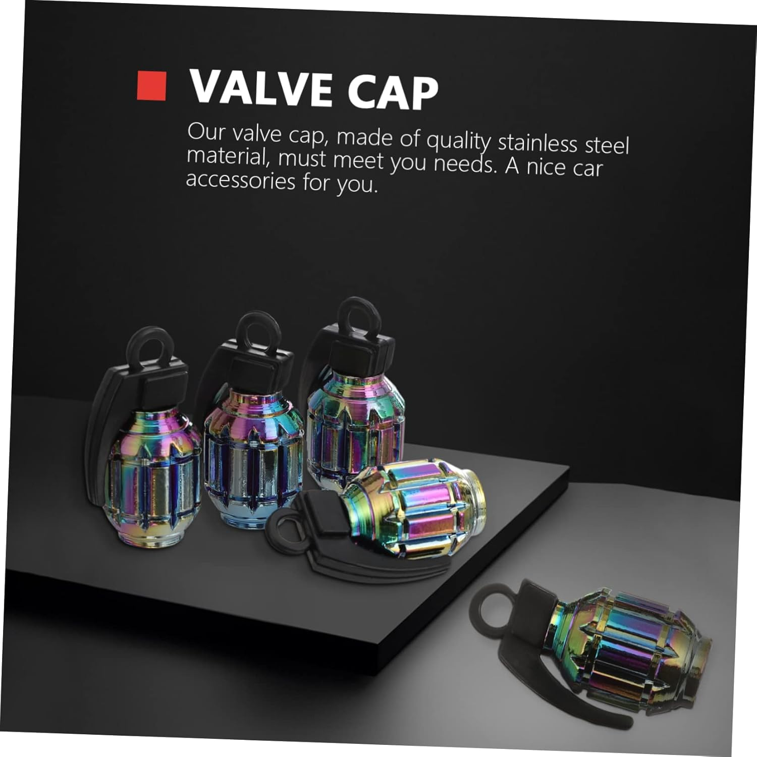 ULTECHNOVO 12Pcs Car Nozzle Caps Stainless Steel Tire Dust Covers Car Air Nozzle Caps for Tire Valve for Automotive Tyres Wheels image number 3