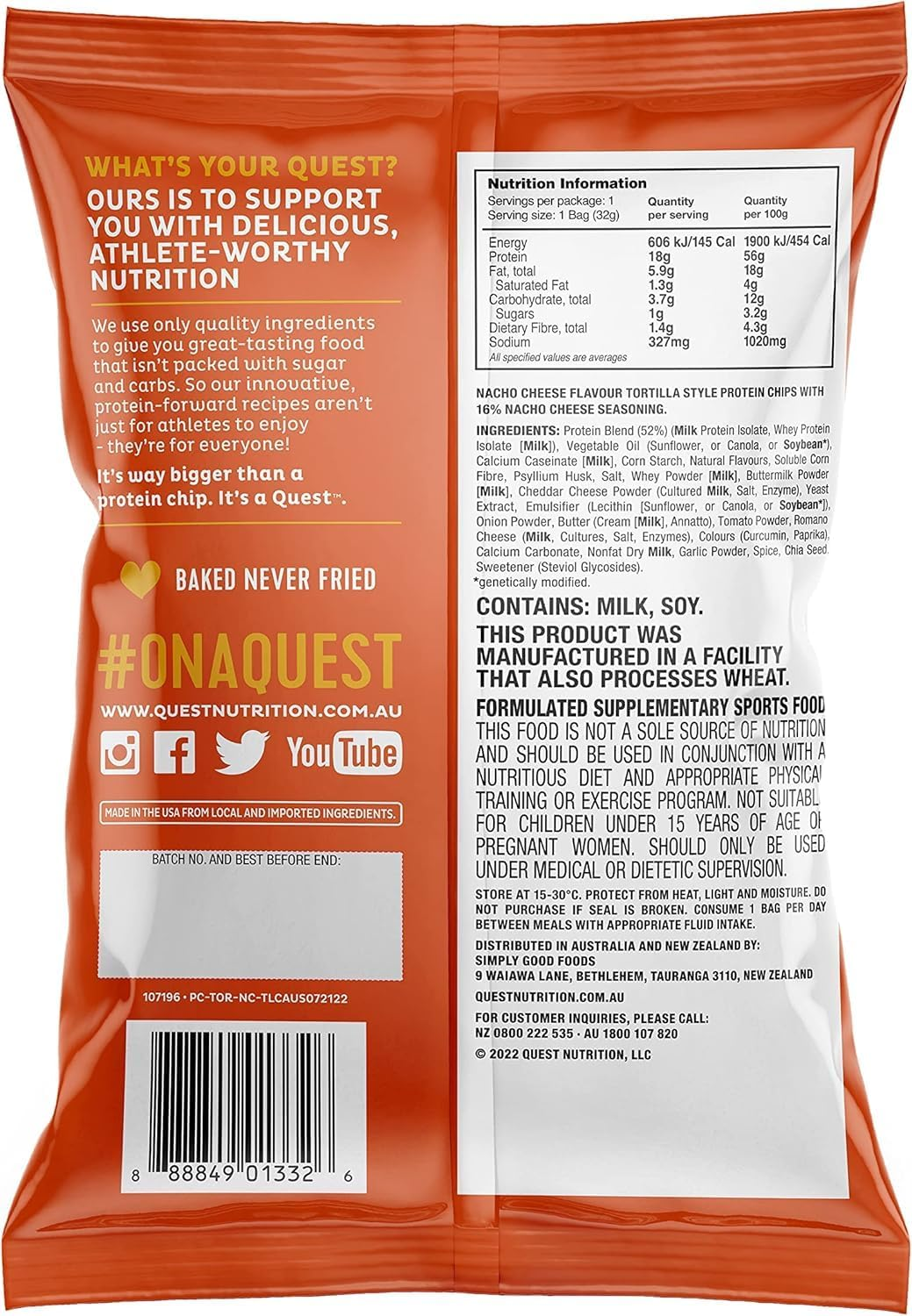 Quest Nutrition Tortilla Style Protein Chips Variety Pack (Pack of 8) image number 5