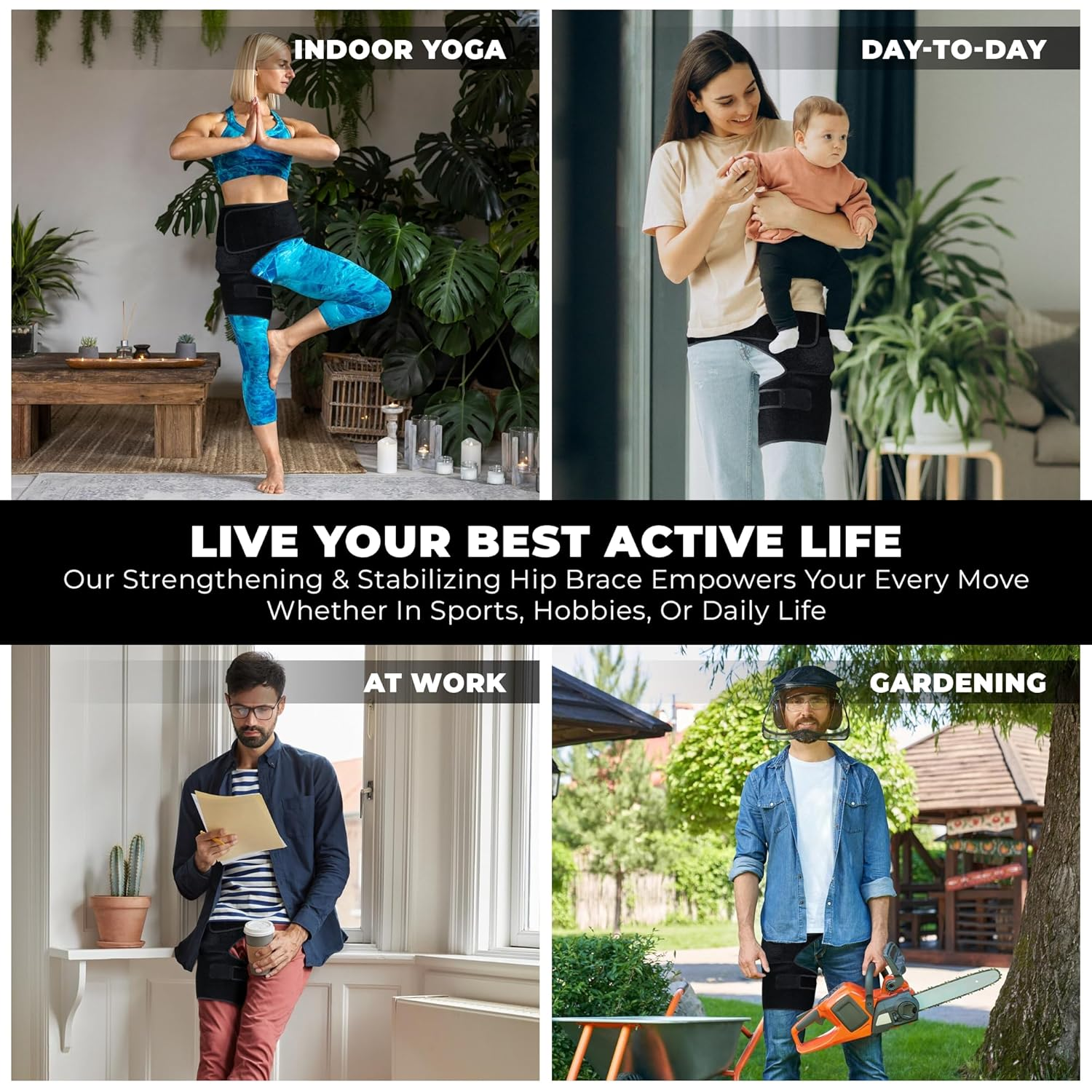 Astorn Hip Brace for Sciatica Pain Relief - Adjustable Groin Compression Support for Thigh, Hamstring, Arthritis, Bursitis and Injuries - Sciatic Nerve Brace for Men & Women - Small/Medium image number 2