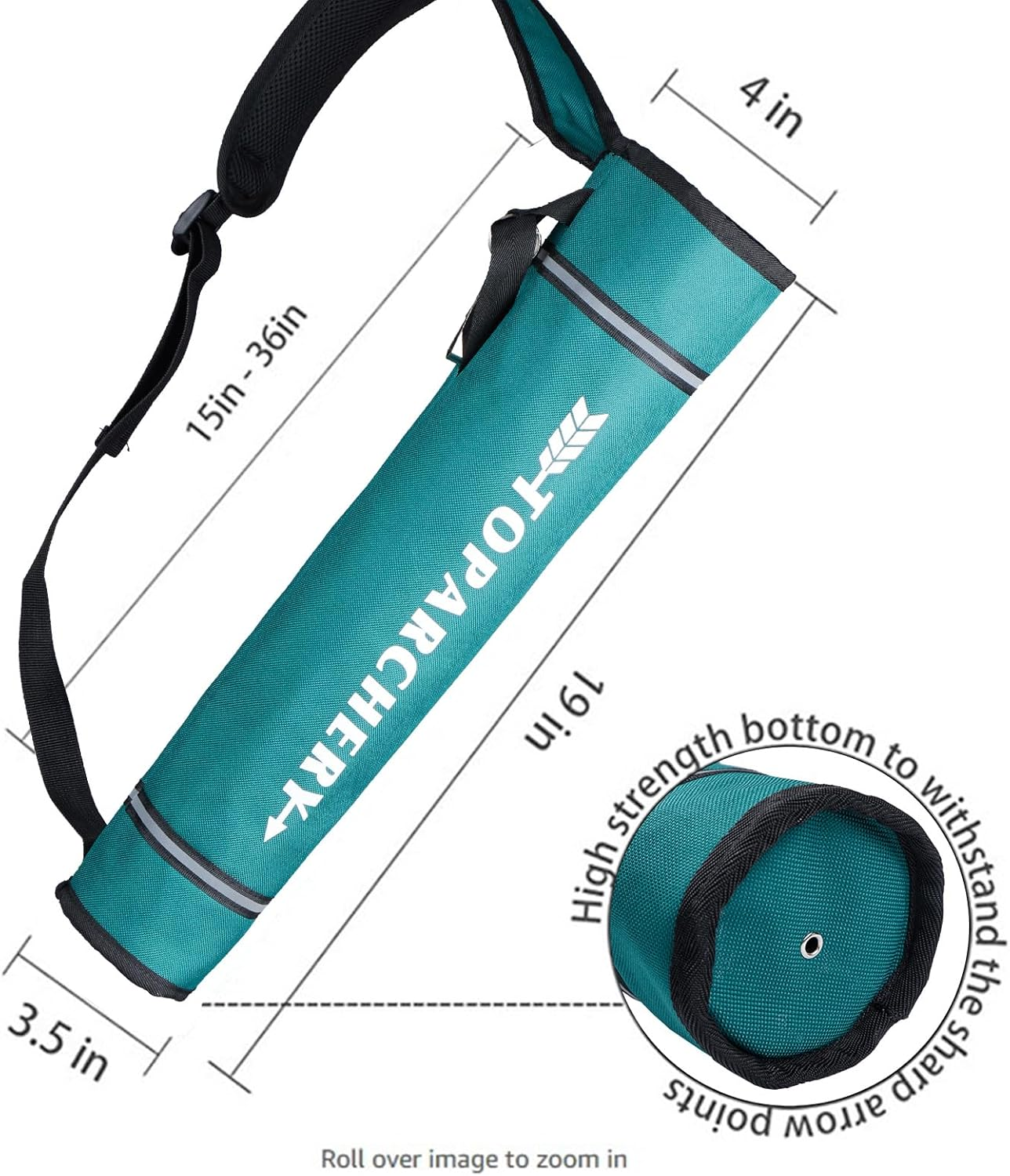 TOPARCHERY Arrow Quiver Archery Back Quiver Hip Large Quiver Arrow Holder Canvas Target Practice Shooting Arrow Bag - Black image number 7