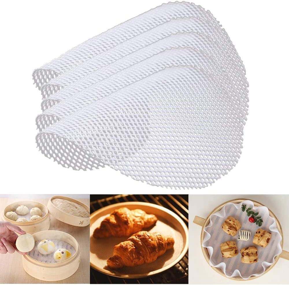 Silicone Steamer Liners, 5Pc Non-Stick Dumplings & Buns Mesh, 12In/30Cm image number 5
