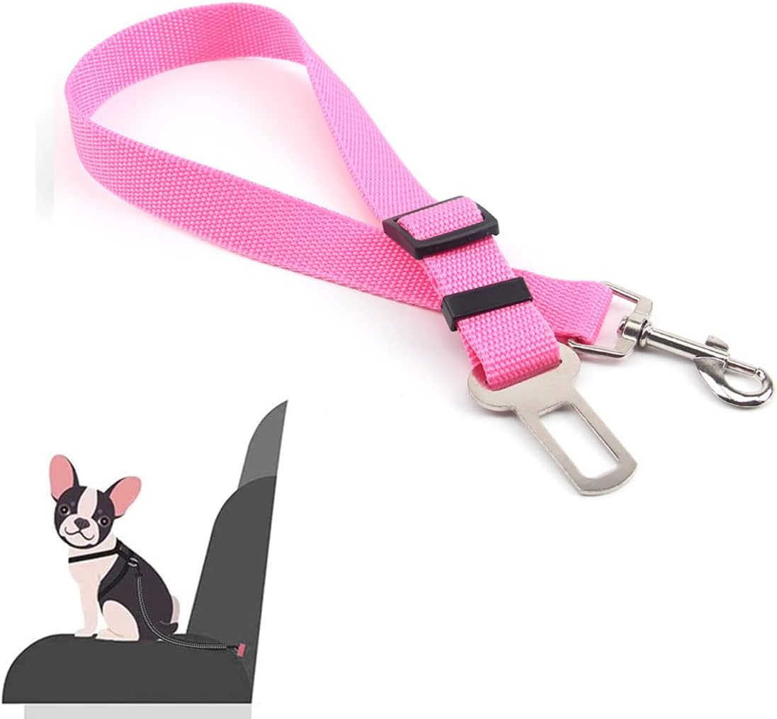 Seat Belt for Dogs - Car Harness for Dogs - with Clip Hook Latch & Buckle,Adjustible, Elastic,Durable,Car Travel Accessories for Dogs, for Pet Dog Cat