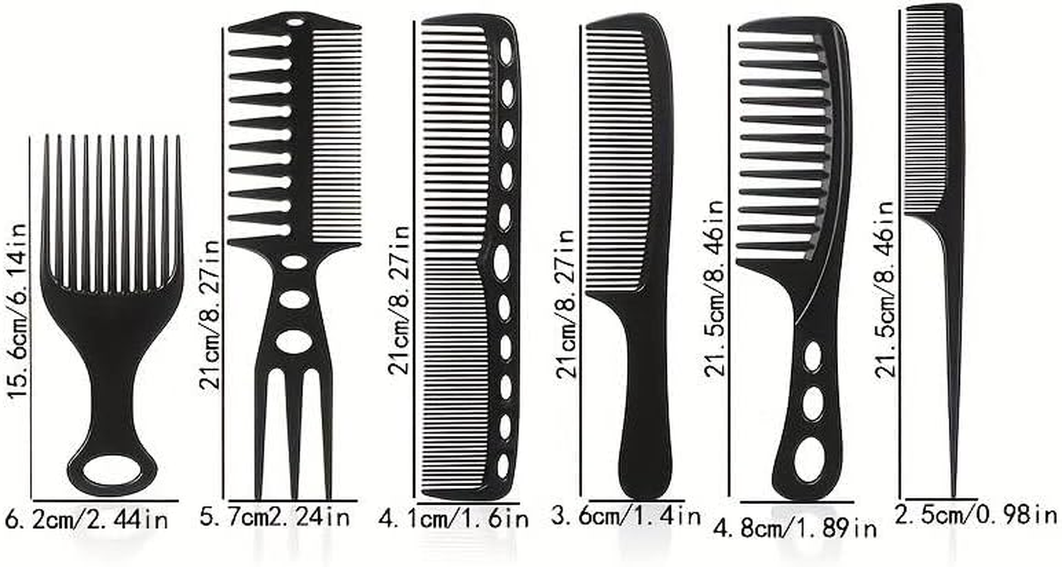 6 Elite HAIR COMB Set -Detangling COMB, TEASING Comb, Afro COMB, Fine Tooth, Wide Tooth COMB Afro 3A to 4C, Straight, Curly, Frizzy or Kinky Hair, Wet or Dry (6PC Styling Set) image number 3