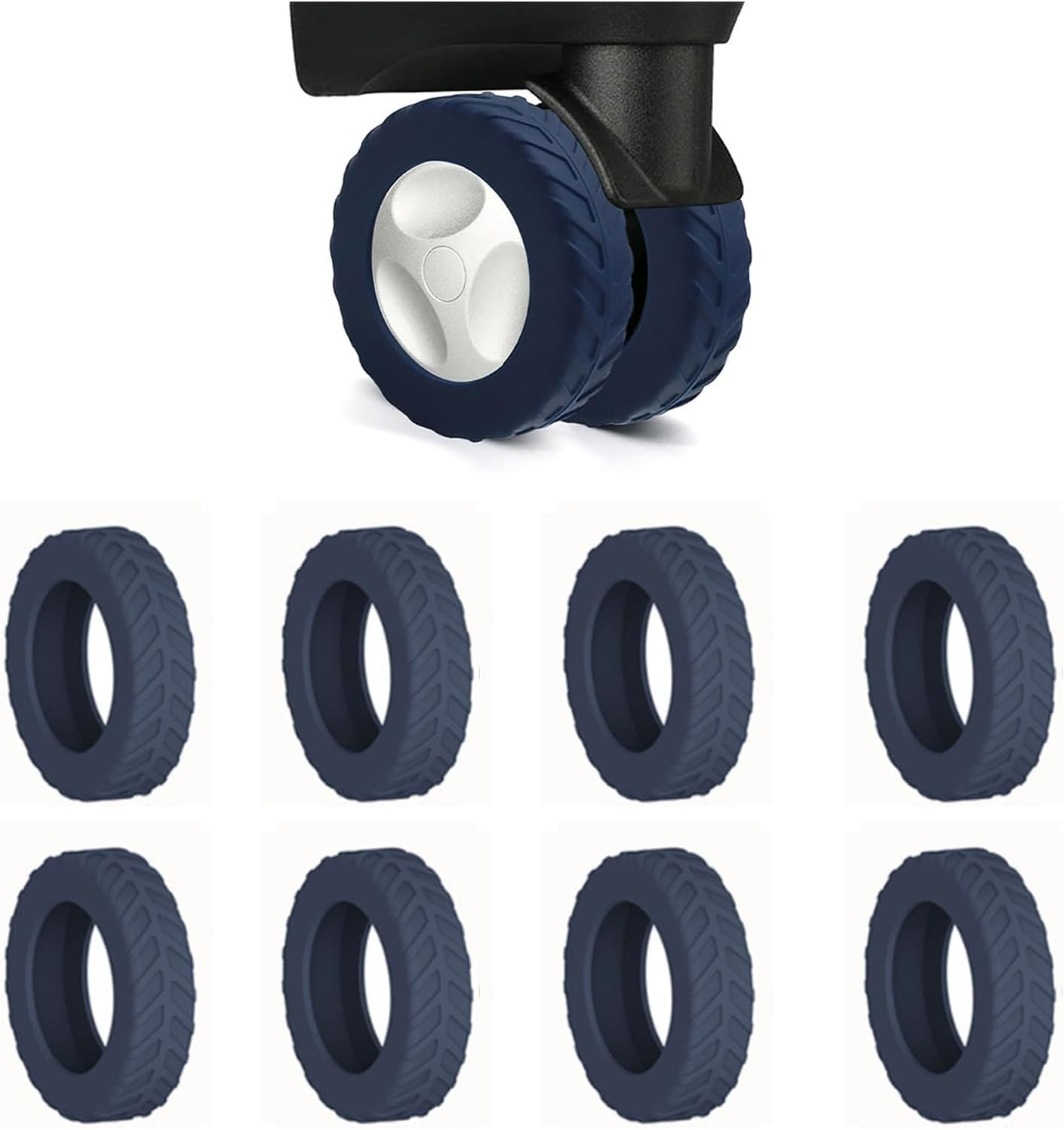 8Pcs Luggage Wheel Covers,Silicone Suitcase Cover for 2-2.4'' Spinner Wheel, Carry on Luggage Wheels Protector,Upgrade Suitcase Wheels Protective,Essential Travel Accessories