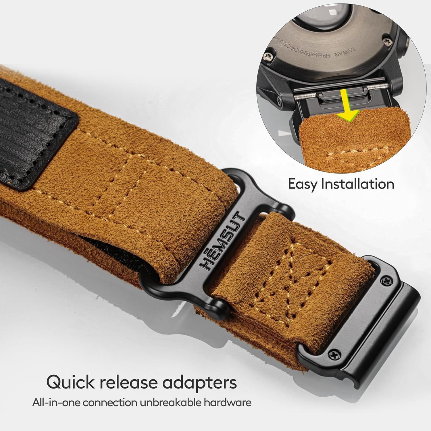 Compatible Fenix 5 Band 22Mm Width Soft Leather Watch Strap for Fenix 5 Plus/Fenix 6/Fenix 6 Pro/Fenix 7/Exip/Forerunner 935/945/Approach S60/Quatix 5 image number 5